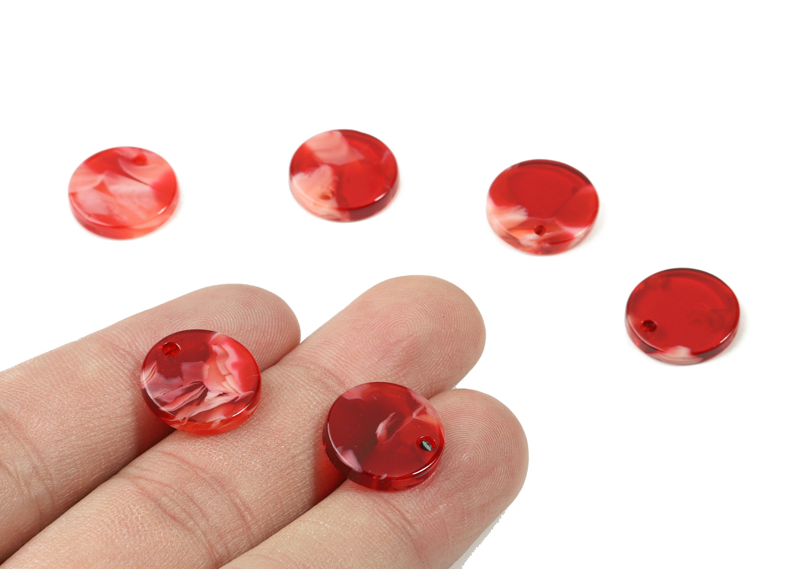 Acetate Round Charms - Coin Earrings Pendant - Earring Findings - Jewelry Supplies - Color Code: A29 - 14.5x2.5mm - AC1064-A29 - DOMEDBAZAAR