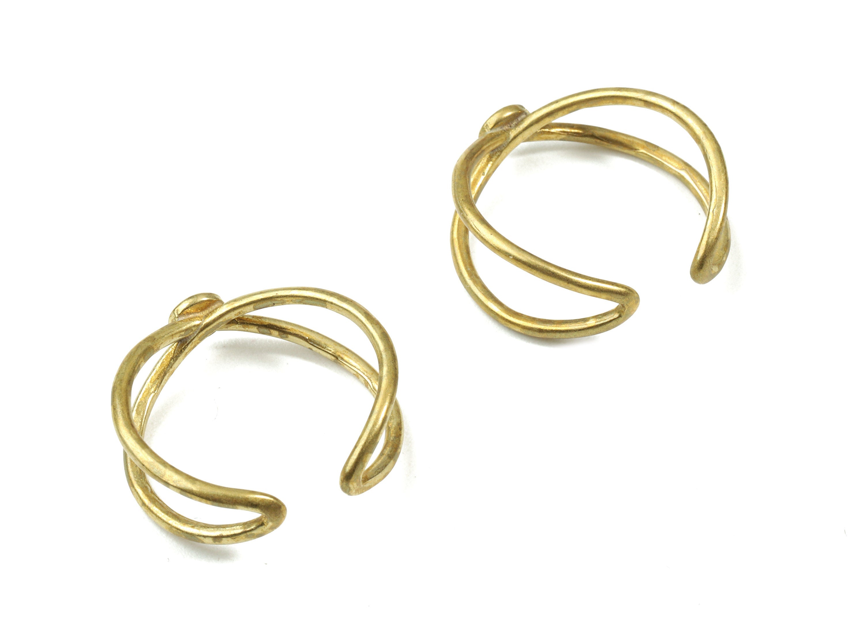 Brass Wire Ring - Raw Brass Open Wire Ring - Earring Ring - Jewelry Supplies - 22.09x8.1x2.57mm - PP3075 - DOMEDBAZAAR