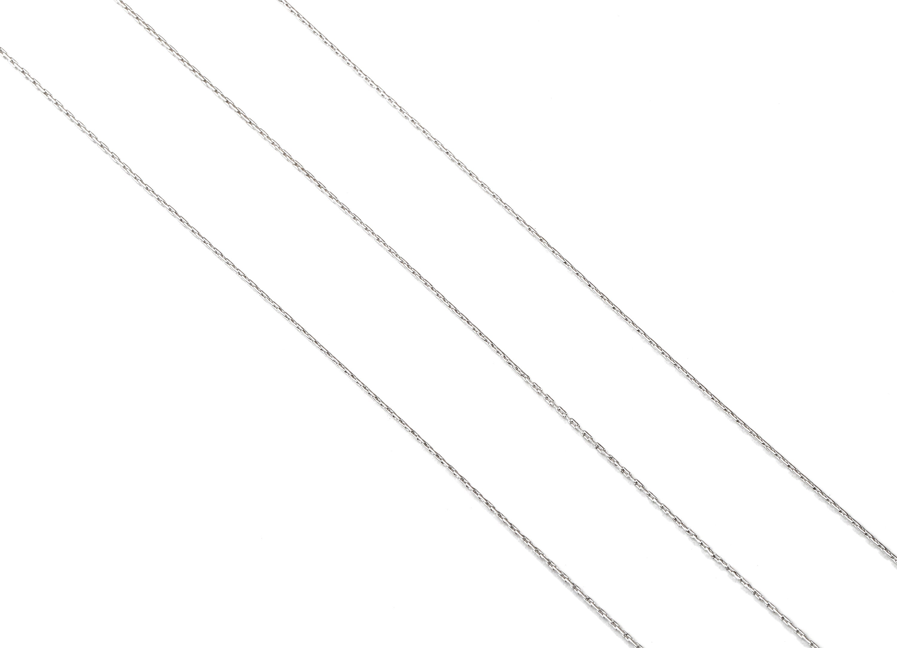 Finished Cable Chain - 20&quot; Brass Necklace Chain - 18K Real White Gold Plated Brass - &quot;20.08&quot;&quot; x 0.03&quot;&quot; x 0.03&quot;&quot; - RGP2572 - DOMEDBAZAAR