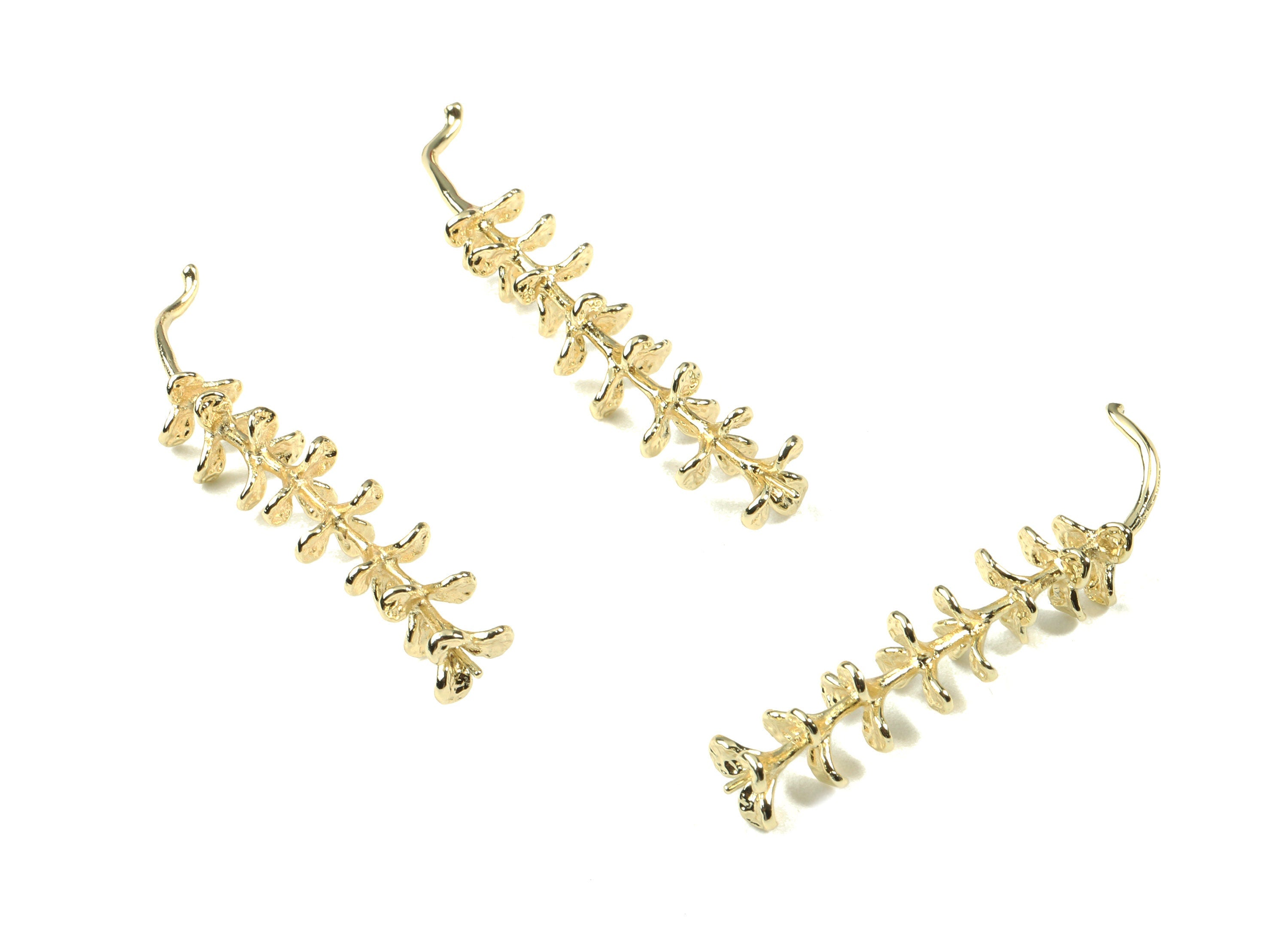 Brass Branch Brooch - Gold Brass Branch Brooch - 18K Real Gold Plated Brass - Jewelry Supplies - 43.01x7.85x1.12mm - RGP2535 - DOMEDBAZAAR