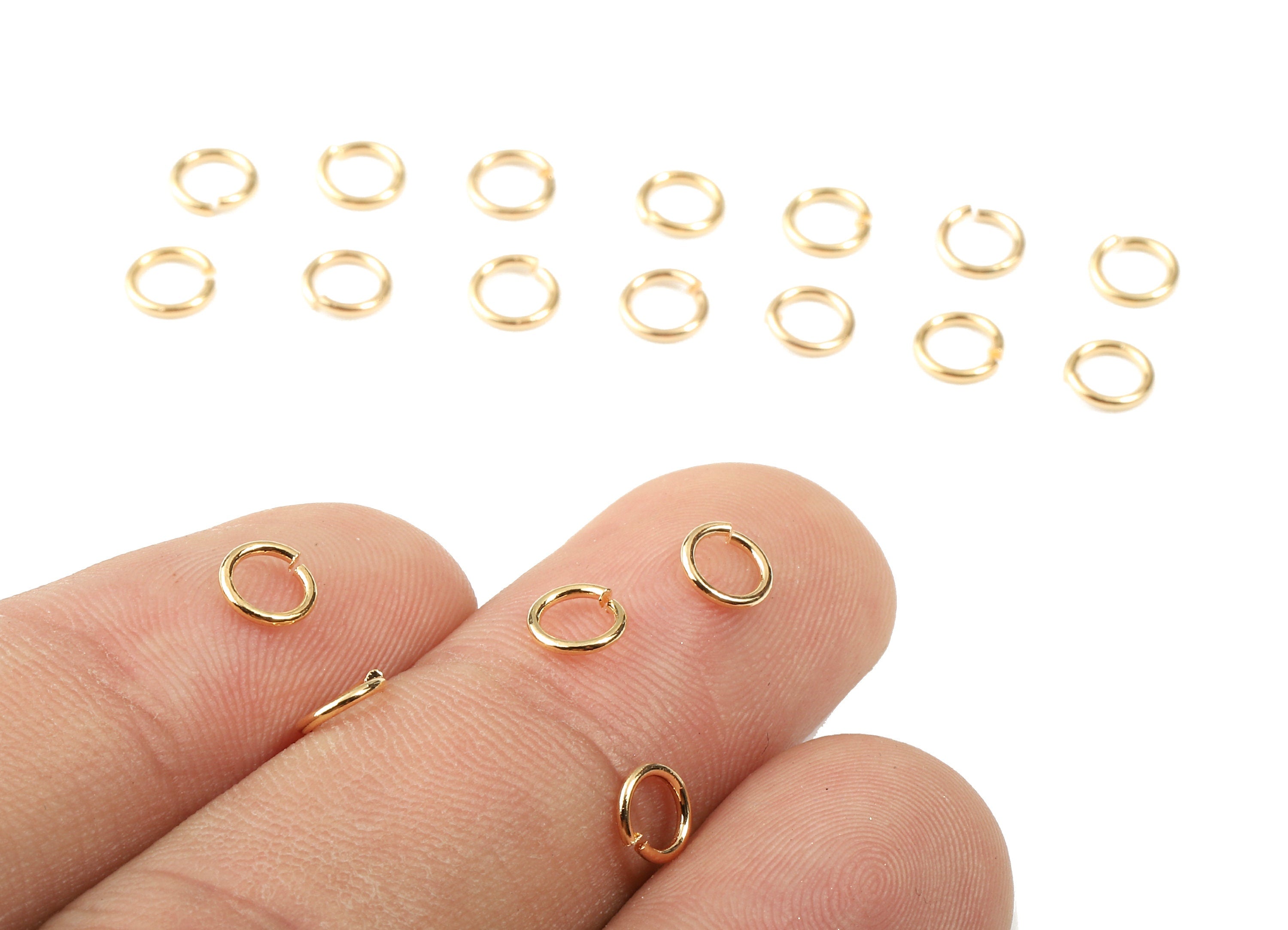 Brass 0.7x5 Jump Rings - Brass Open Jump Rings - Brass Connectors - 18K Real Gold Plated Brass - Jewellery Supplies - 5x5x0.73mm - RGP2265 - DOMEDBAZAAR
