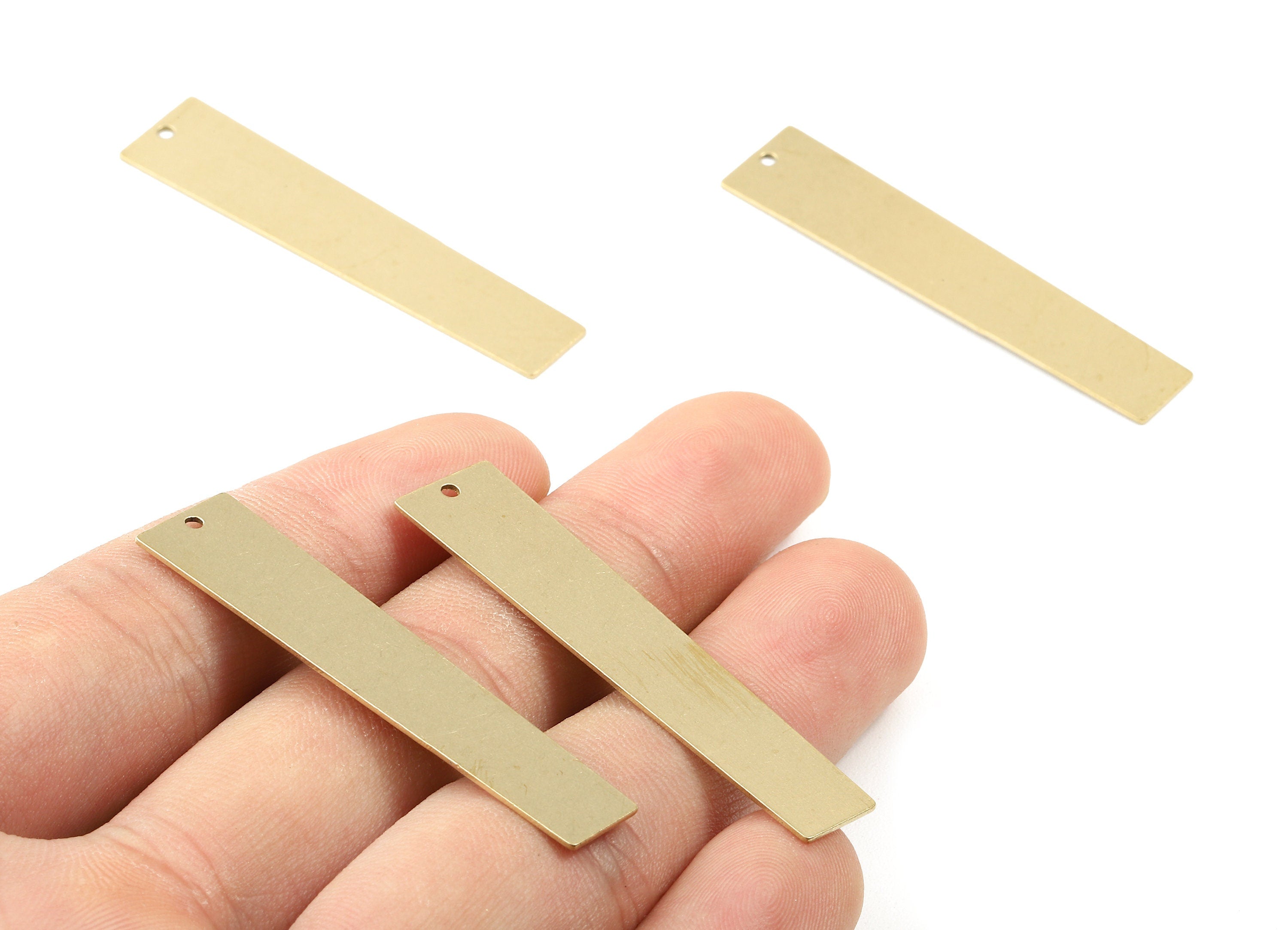 Personalized stamping blank - Brass Strip Charms - Raw Brass Strip Earrings and Pendant - Brass Strip Necklace - 48.28x10.5x0.6mm - PP2963 - DOMEDBAZAAR