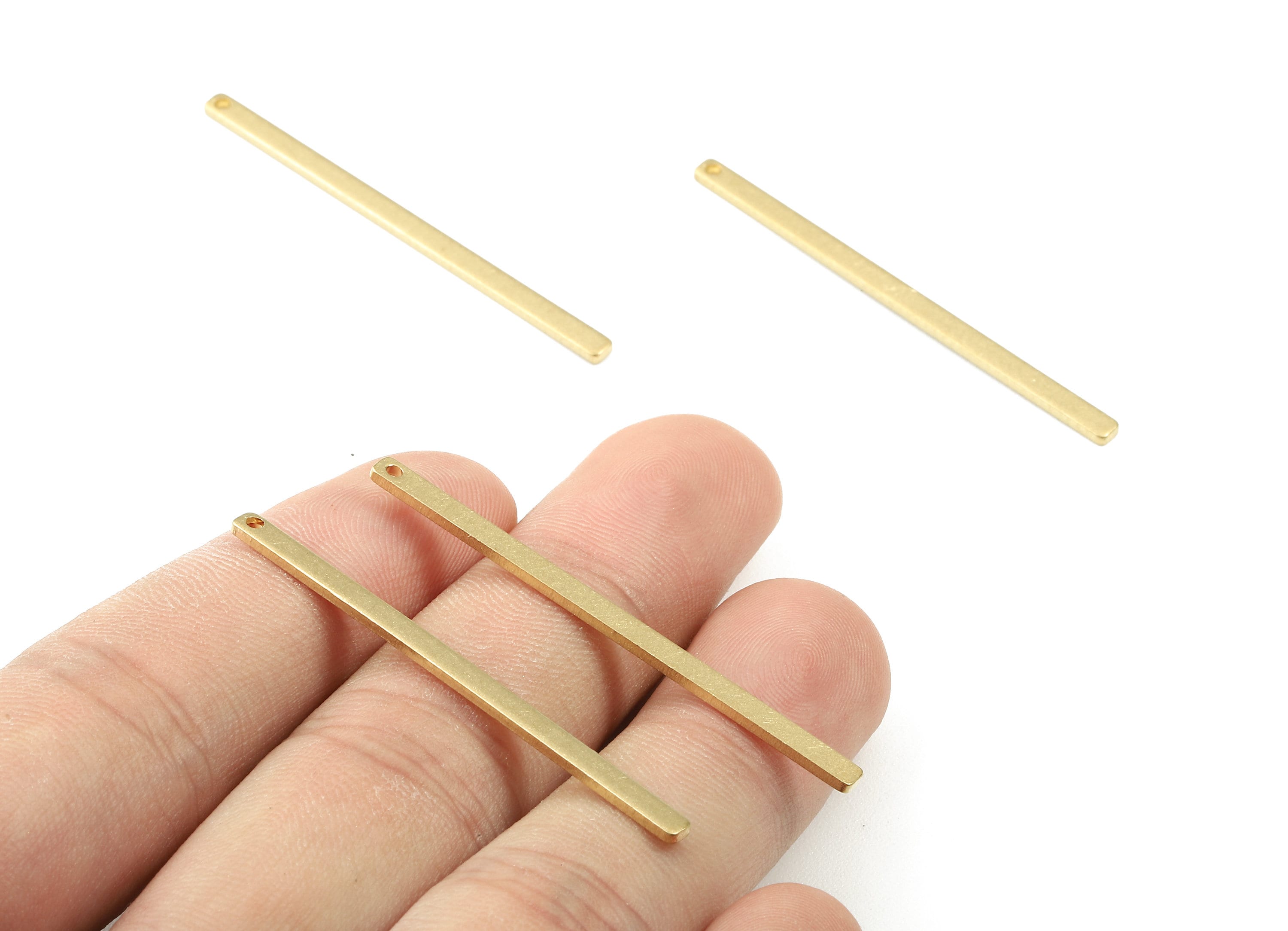 Brass Stick Charms - Raw Brass Stick Earrings and Pendant - Brass Strip Necklace - Earring Finding - 46.65x2.62x1.2mm - PP2965 - DOMEDBAZAAR