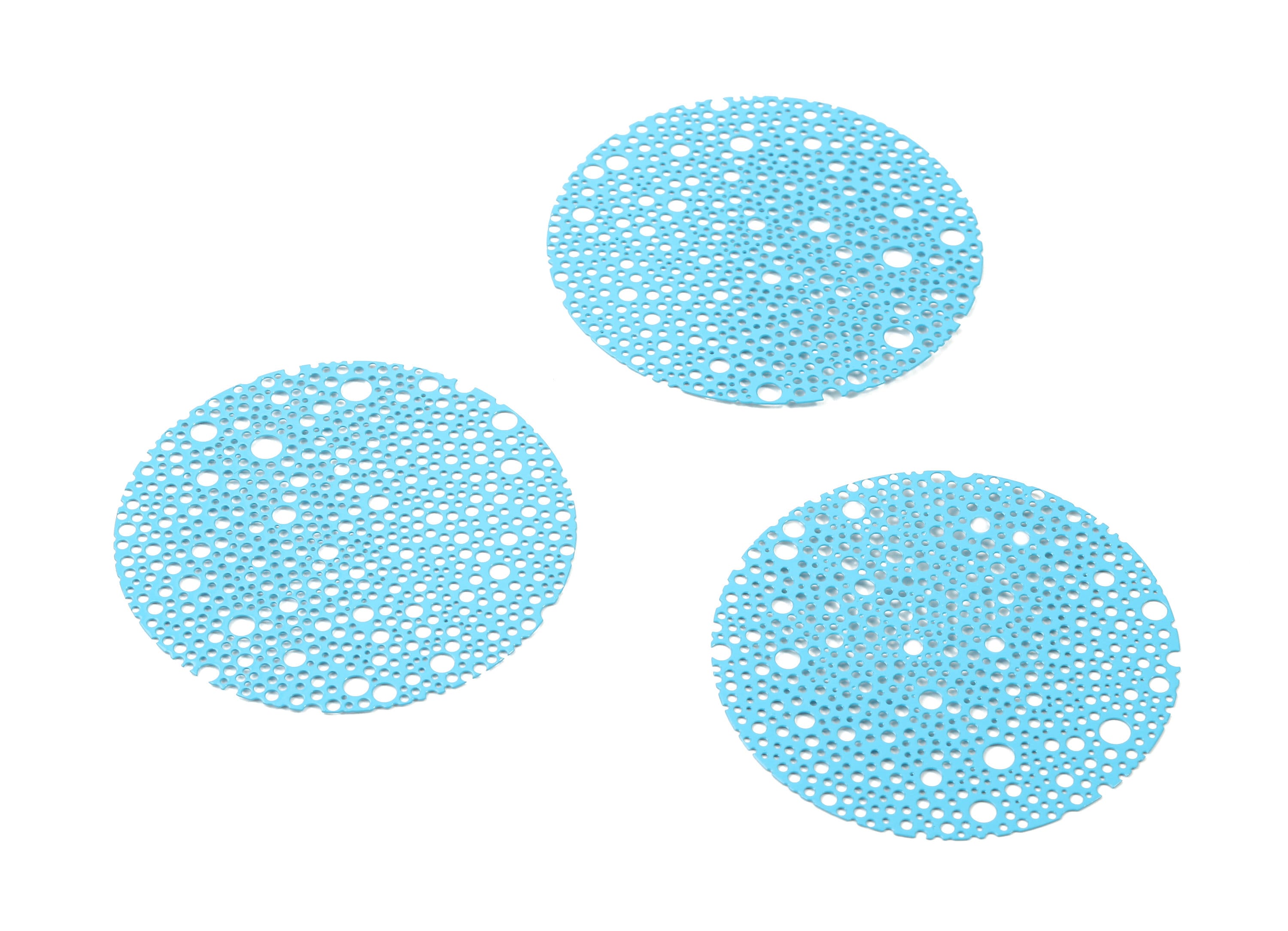 Baby Blue Round Brass Pendant - Brass Round For Necklace - Earring Supplies - Jewelry Charms - Color Code: J17 - 5x55x0.3mm - JJA2302-J17 - DOMEDBAZAAR