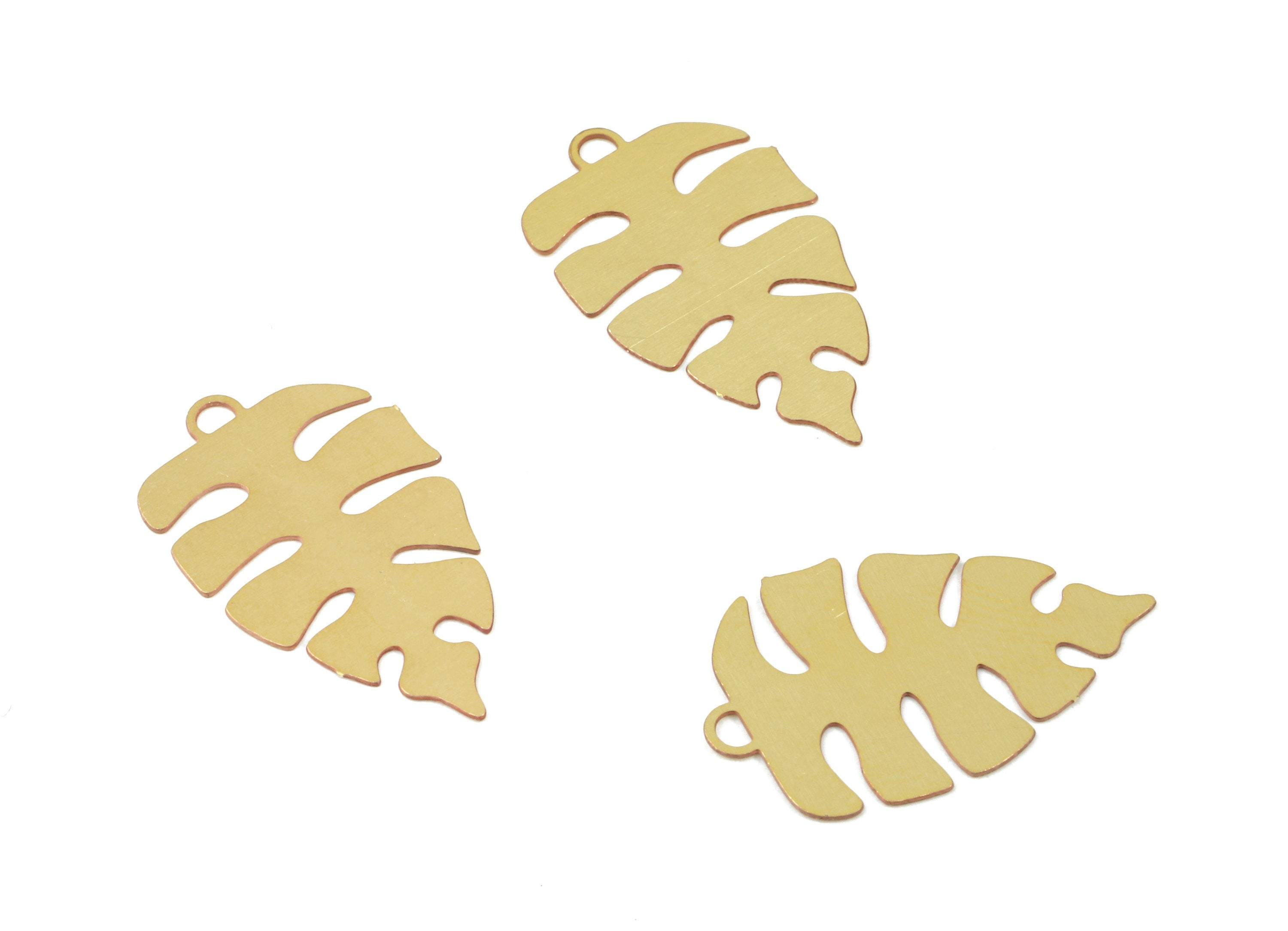 Brass Leaf Earring Charms - Raw Brass Leaf Necklace Pendant - Necklace Findings - Jewelry Supplies - 21.63x12.96x0.29mm - JJC9329 - DOMEDBAZAAR