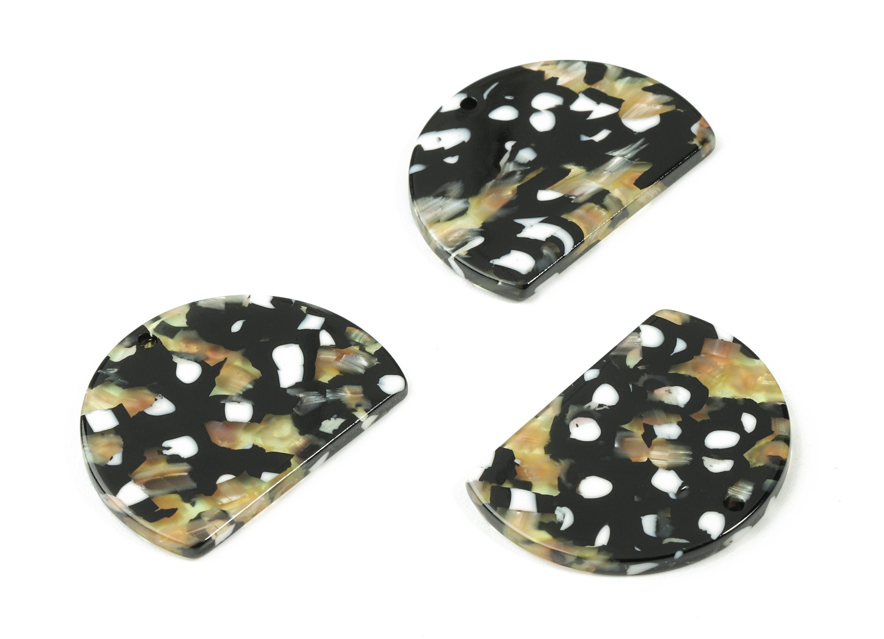 Acetate D Earring Charms - D Necklace and Pendant - Earring Findings - Jewelry Supplies - Color Code:A193 - 34.95x25.65x2.52mm - AC1492-A193 - DOMEDBAZAAR