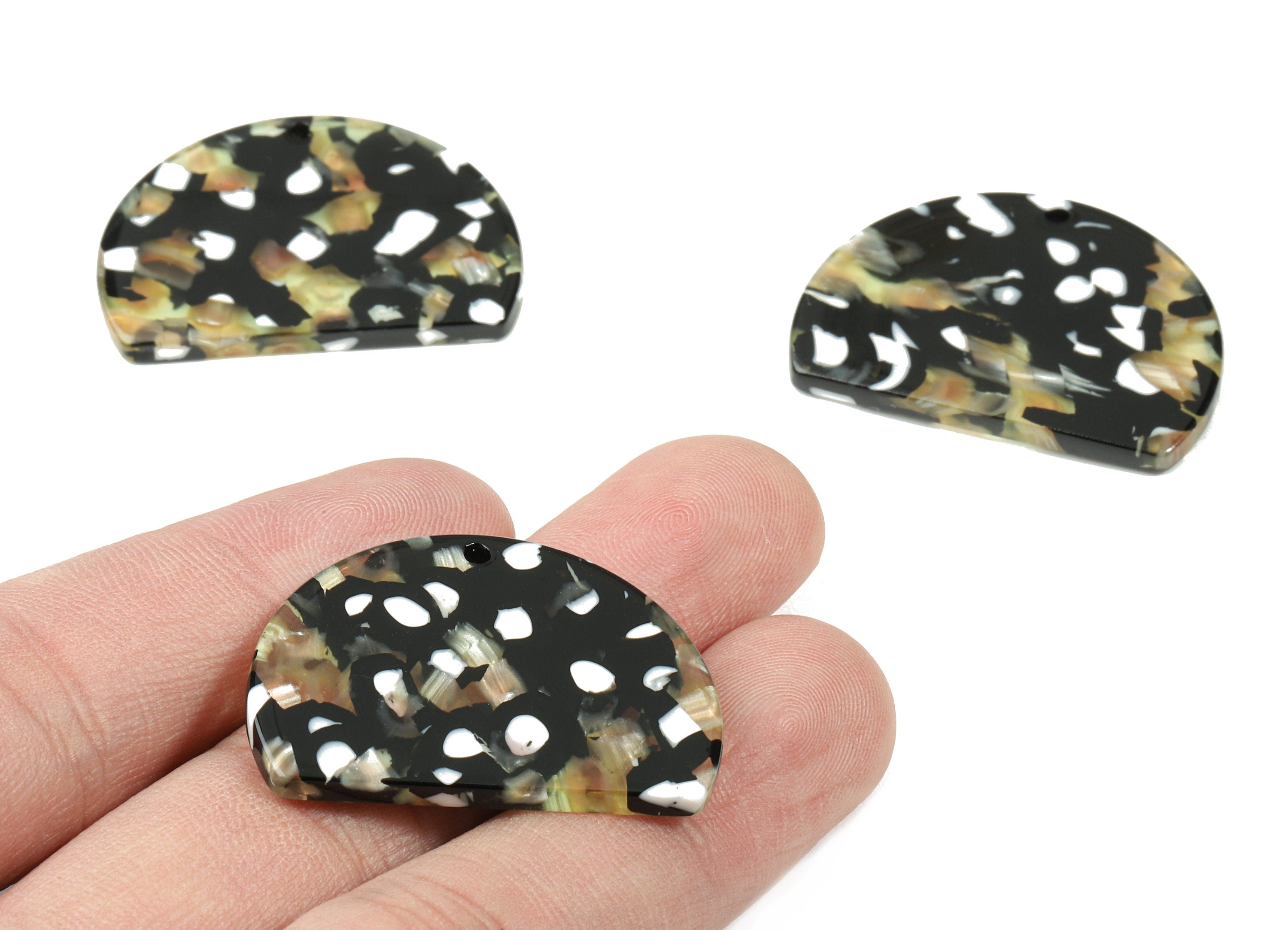 Acetate D Earring Charms - D Necklace and Pendant - Earring Findings - Jewelry Supplies - Color Code:A193 - 34.95x25.65x2.52mm - AC1492-A193 - DOMEDBAZAAR