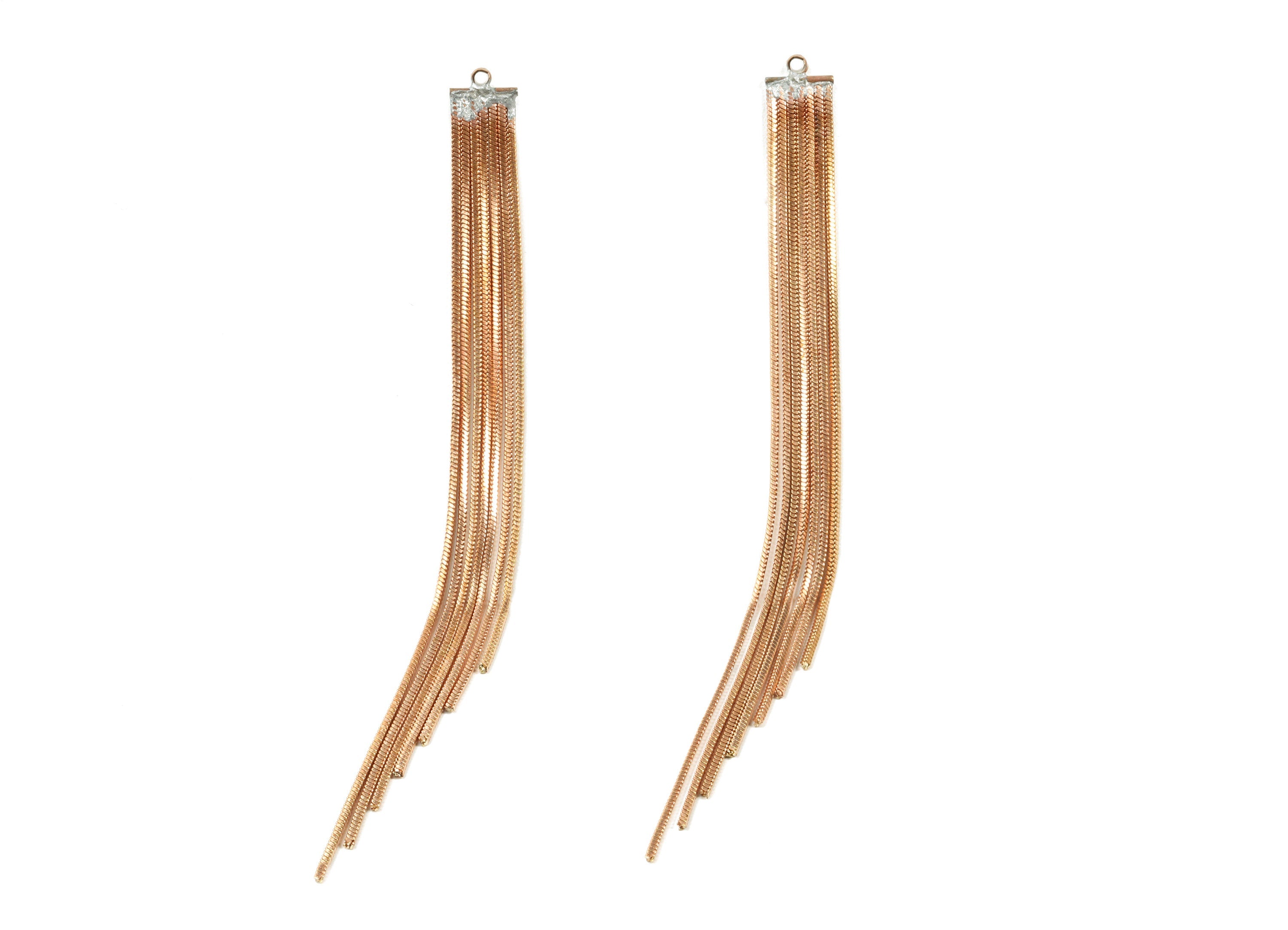 Brass Snake Chains Charm - Raw Brass Tassel Chains Charms - Earring Findings - Jewellery Supplies - 105x7.84x1.15mm - PP3053 - DOMEDBAZAAR