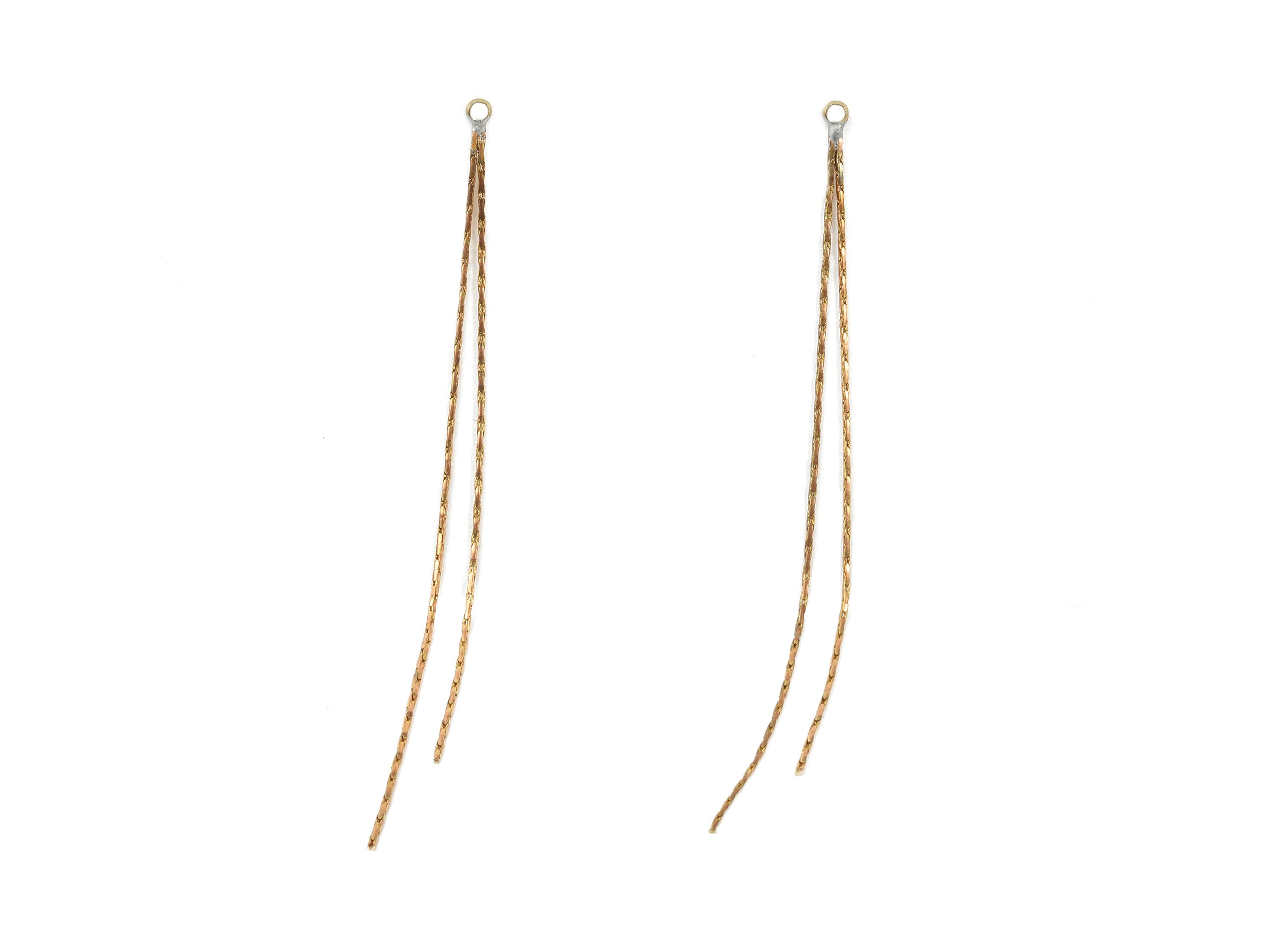 Brass Snake Chains Charm - Raw Brass Tassel Chains Charms - Earring Findings - Jewelry Supplies - 77.47x2.39x1.05mm - PP3055 - DOMEDBAZAAR