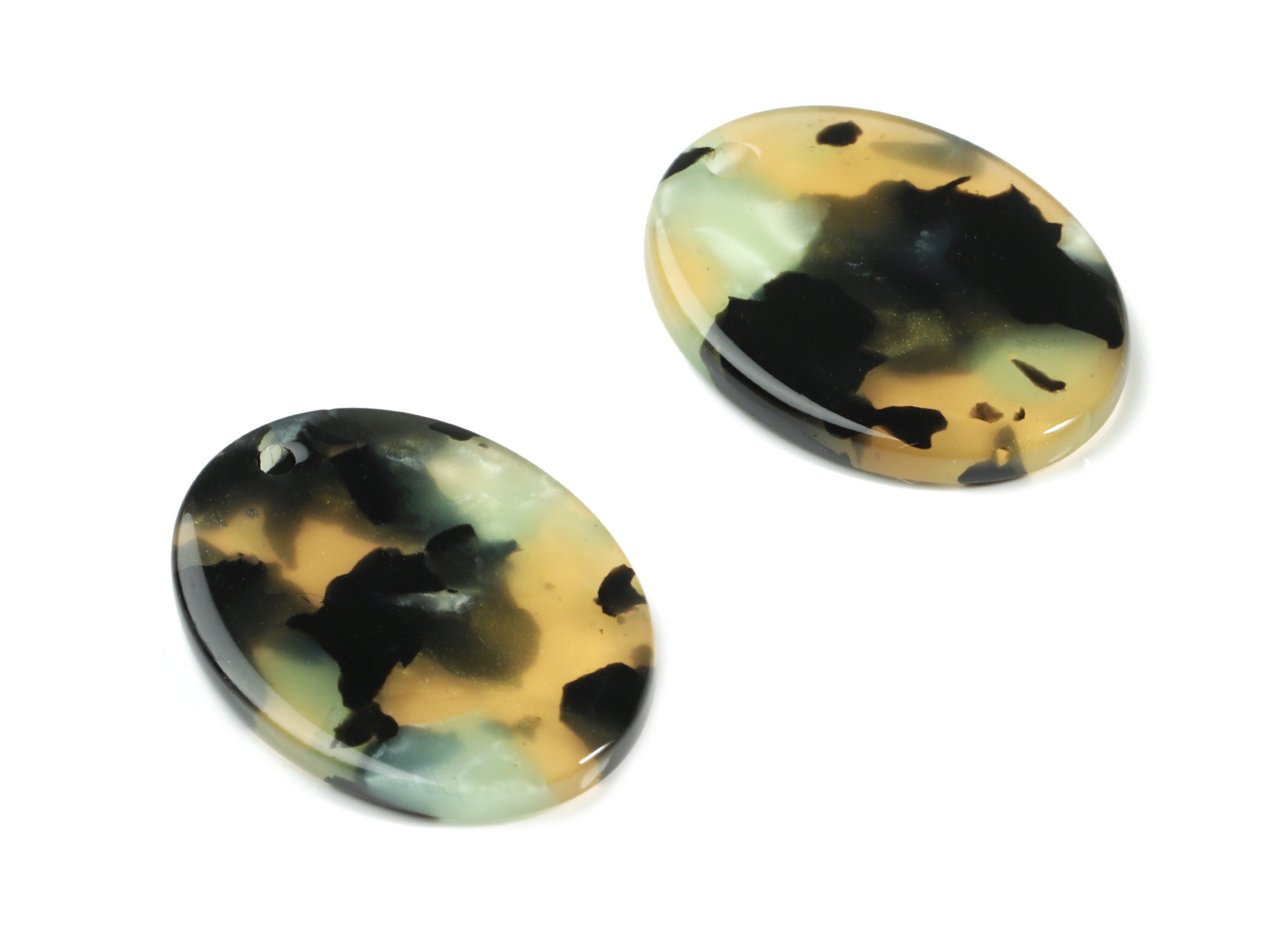 Acetate Oval Charms - Oval Earrings and Pendant - Earring Findings - Jewelry Supplies - Color Code: A420 - 22.85x17.79x2.54mm - AC1648-A420 - DOMEDBAZAAR