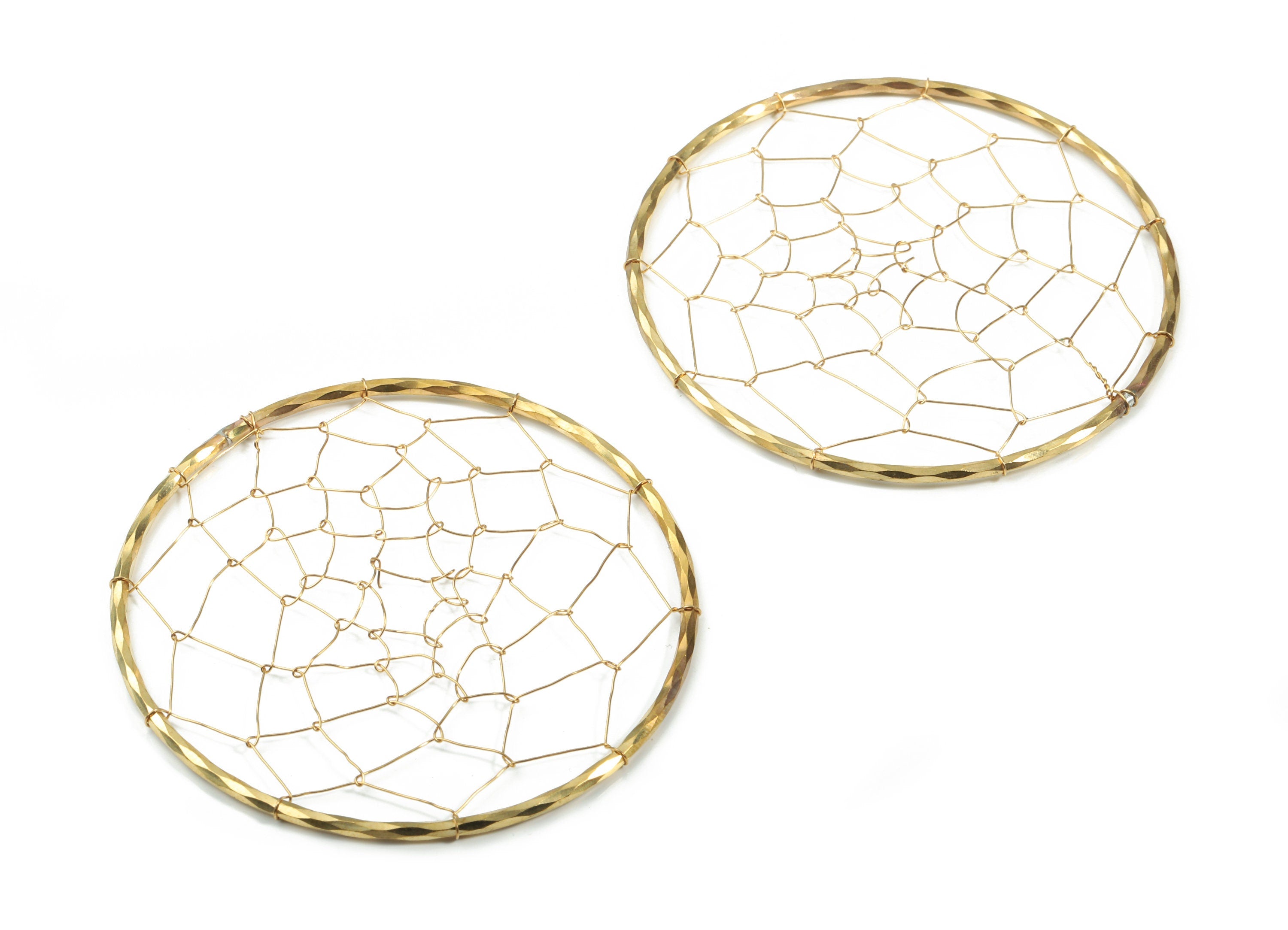 Raw Brass Crochet Earring Hoop - Brass Wire Knit Weaving Earrings - Handmade Knitting Hoop - Jewelry Supplies - 63.06x63.06x1.96mm - PP3100 - DOMEDBAZAAR