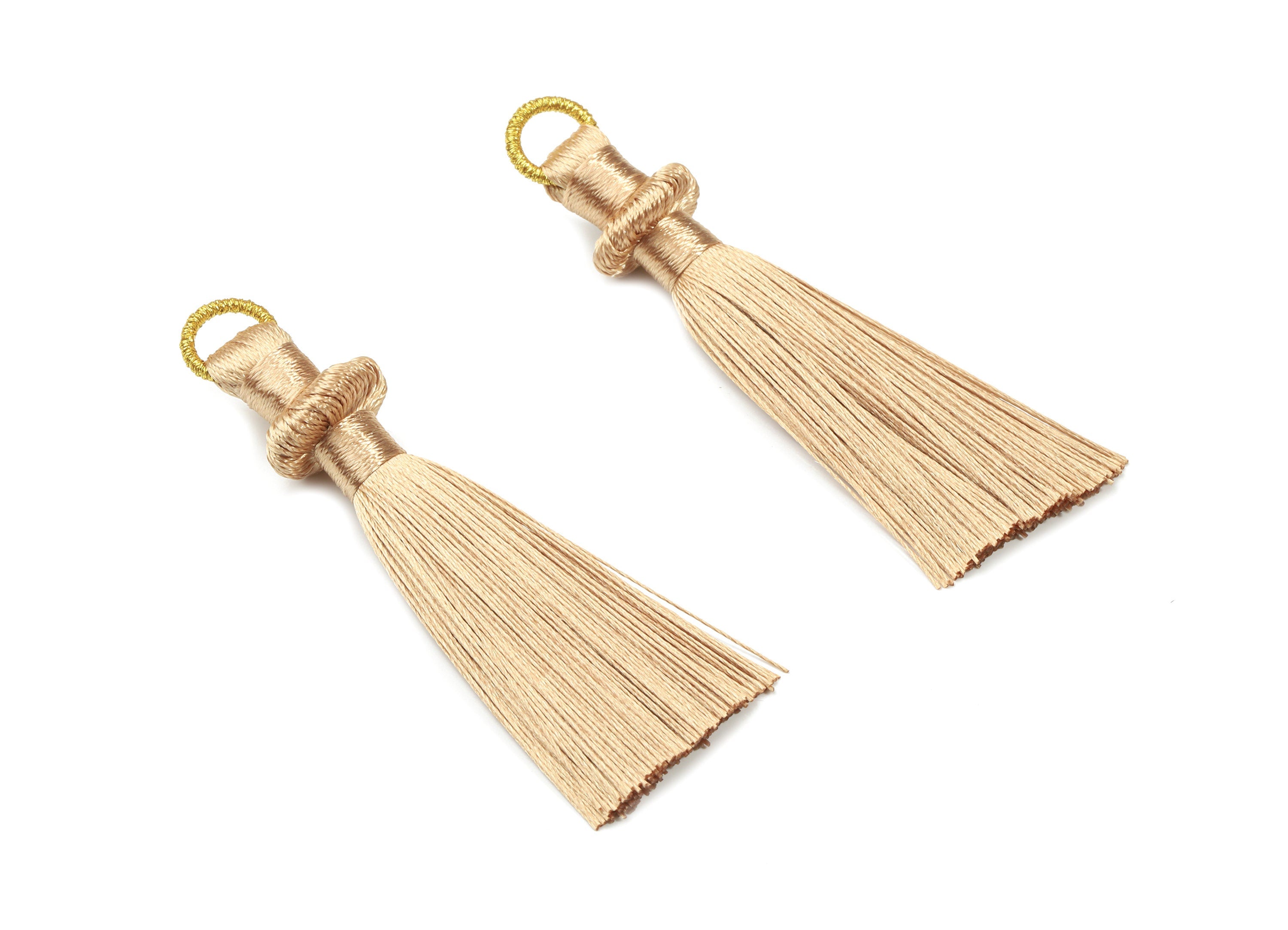 Silky Tassel Earring With Loop - Brown Earring Tassels - Luxe Tassel - Boho Tassel - Boho Charms - 77x13.64x6.72mm - TS1129A - DOMEDBAZAAR