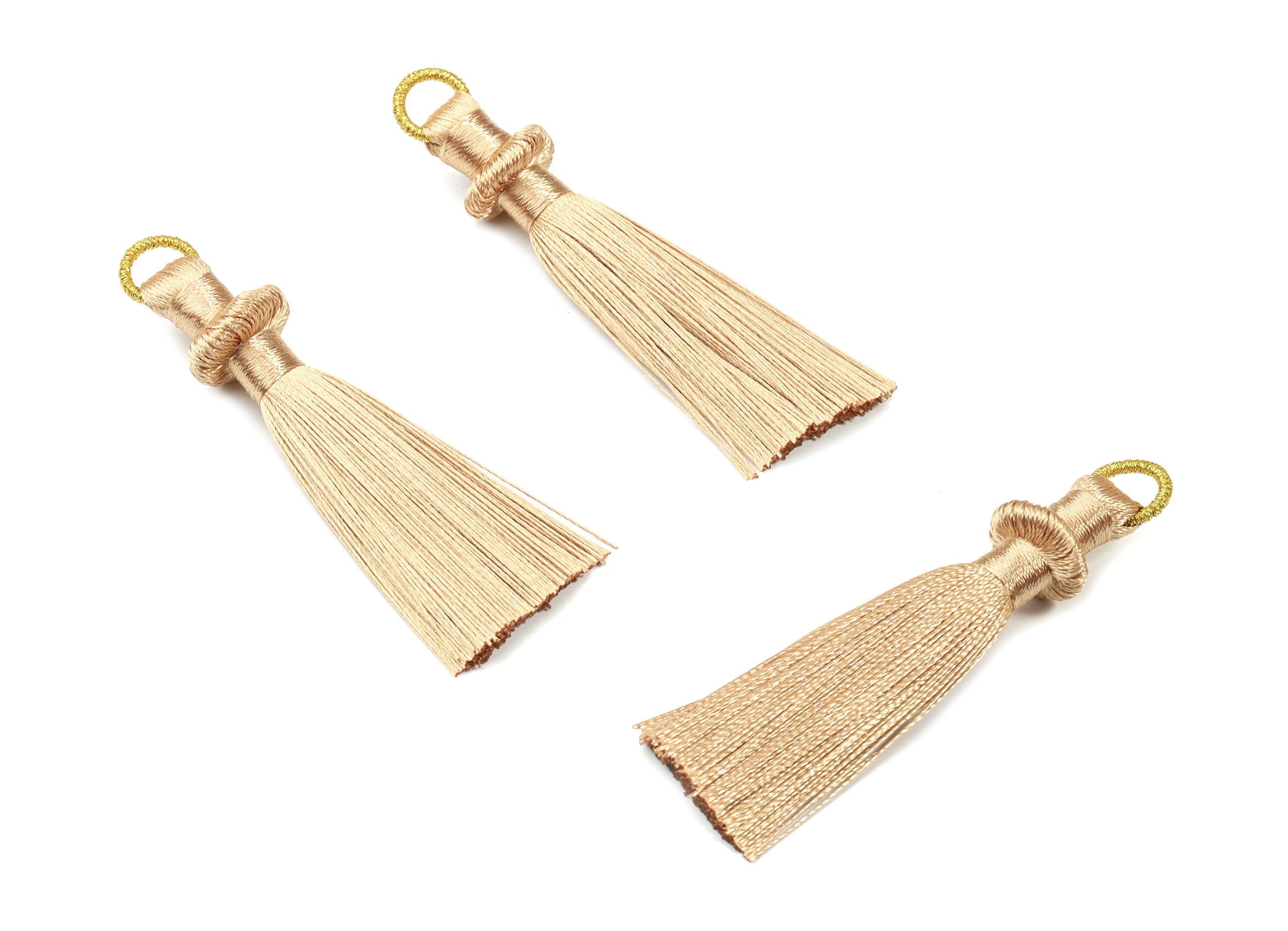 Silky Tassel Earring With Loop - Brown Earring Tassels - Luxe Tassel - Boho Tassel - Boho Charms - 77x13.64x6.72mm - TS1129A - DOMEDBAZAAR