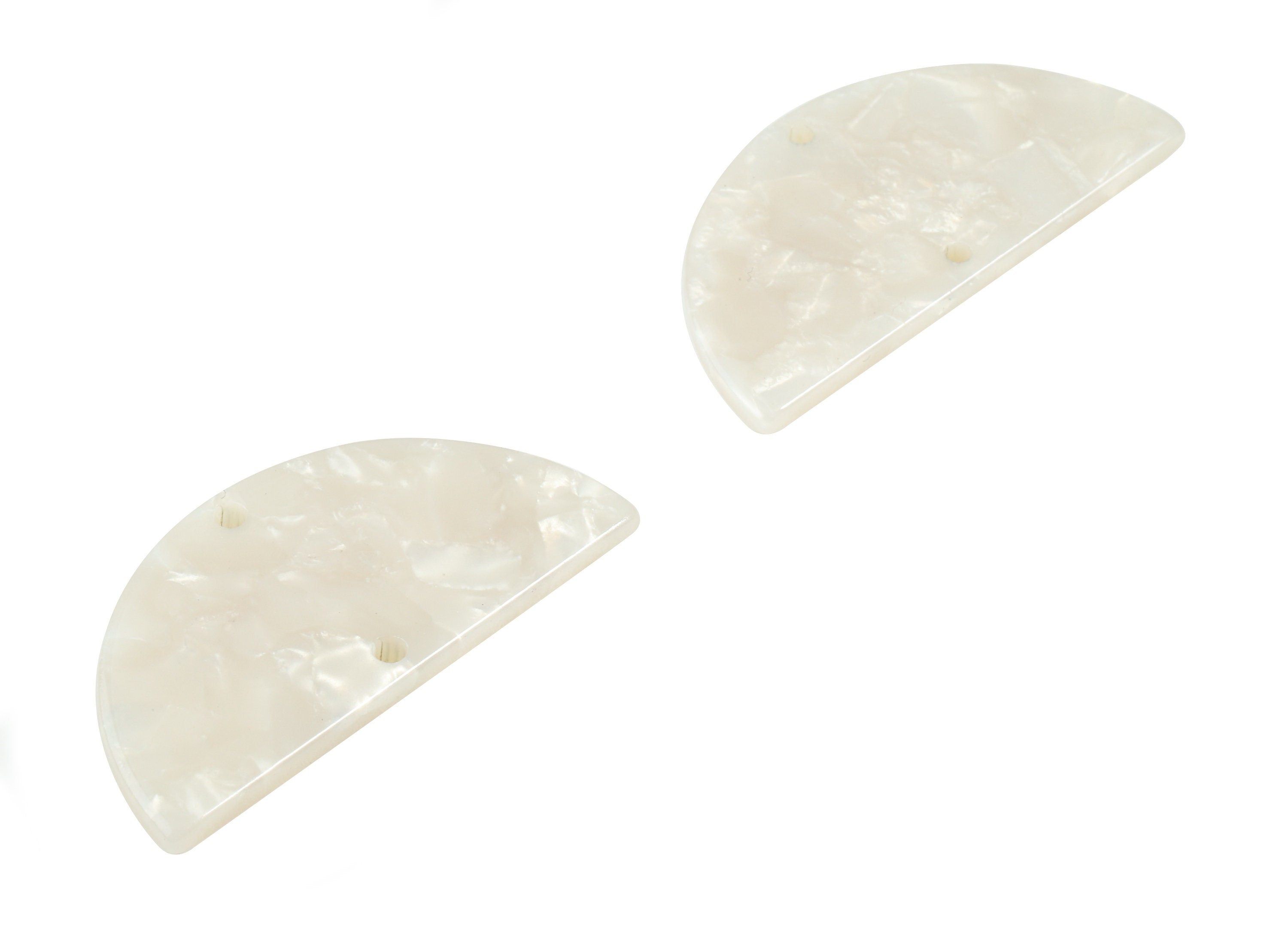 Acetate Semicircle Connectors Charms - 2 Holes - Half Moon Earrings - Earring Findings - Color Code:A12 - 37.2x18.55x2.4mm - AC1794-A12 - DOMEDBAZAAR