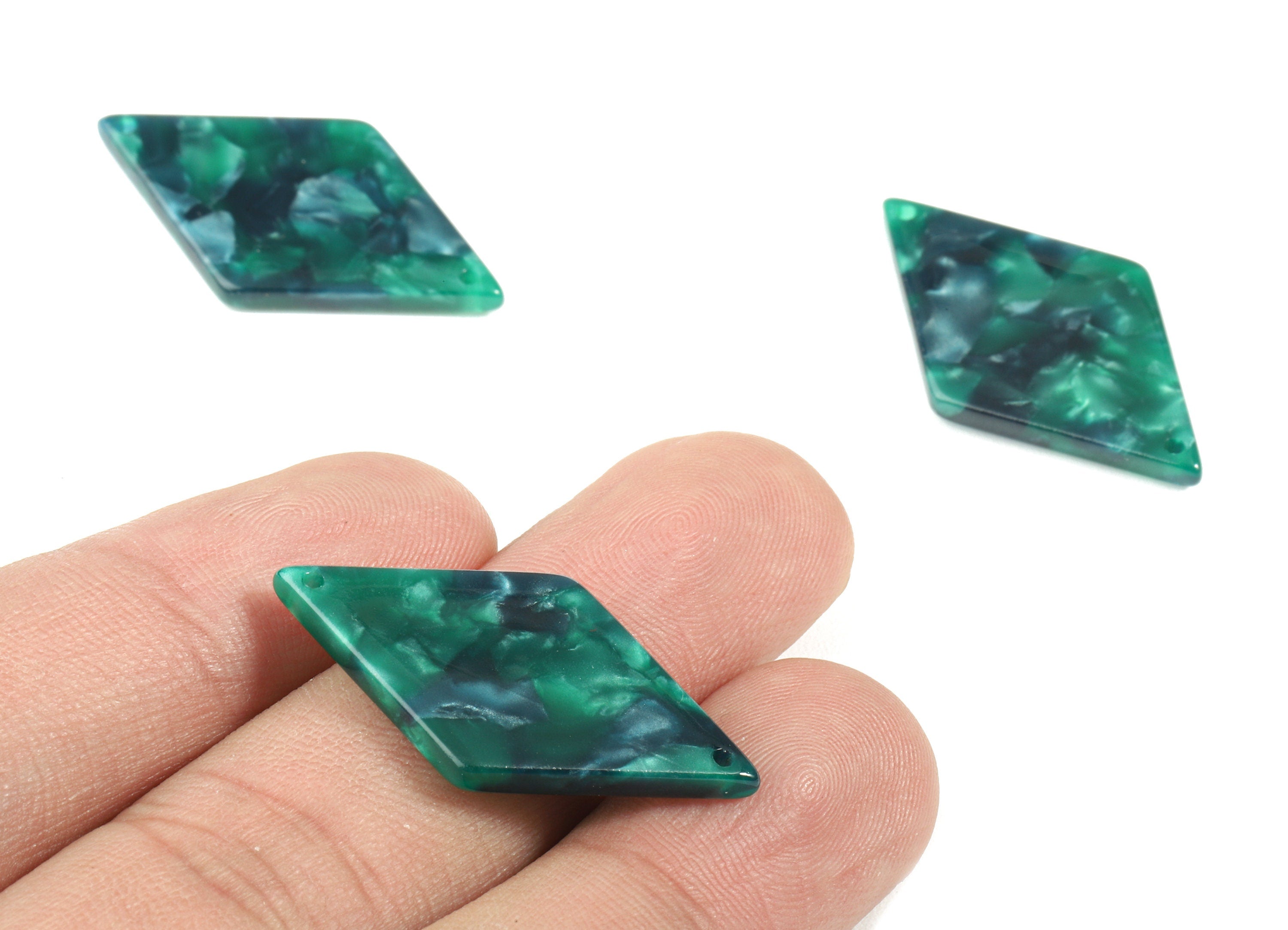 Acetate Diamond Shape Charms - Diamond Shape Earring and Pendant - Earring Findings - Color Code: A13 - 31.25x18.15x2.5mm - AC1798-A13 - DOMEDBAZAAR