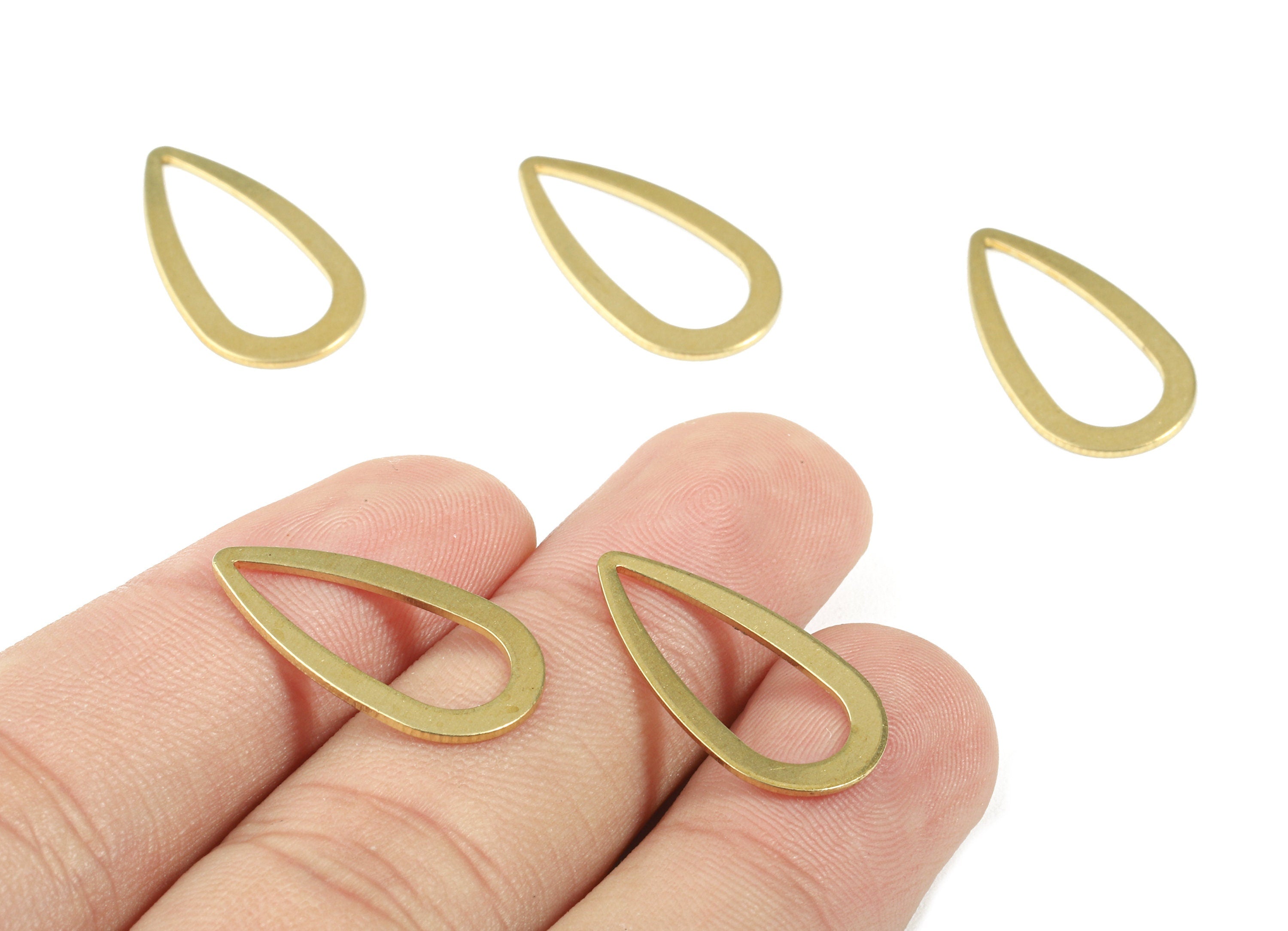 Brass Drop Charm - Raw Brass Drop Earrings and Pendant - Brass Drop Necklace - Earring Finding - 22.01x12.1x0.83mm - PP2971 - DOMEDBAZAAR