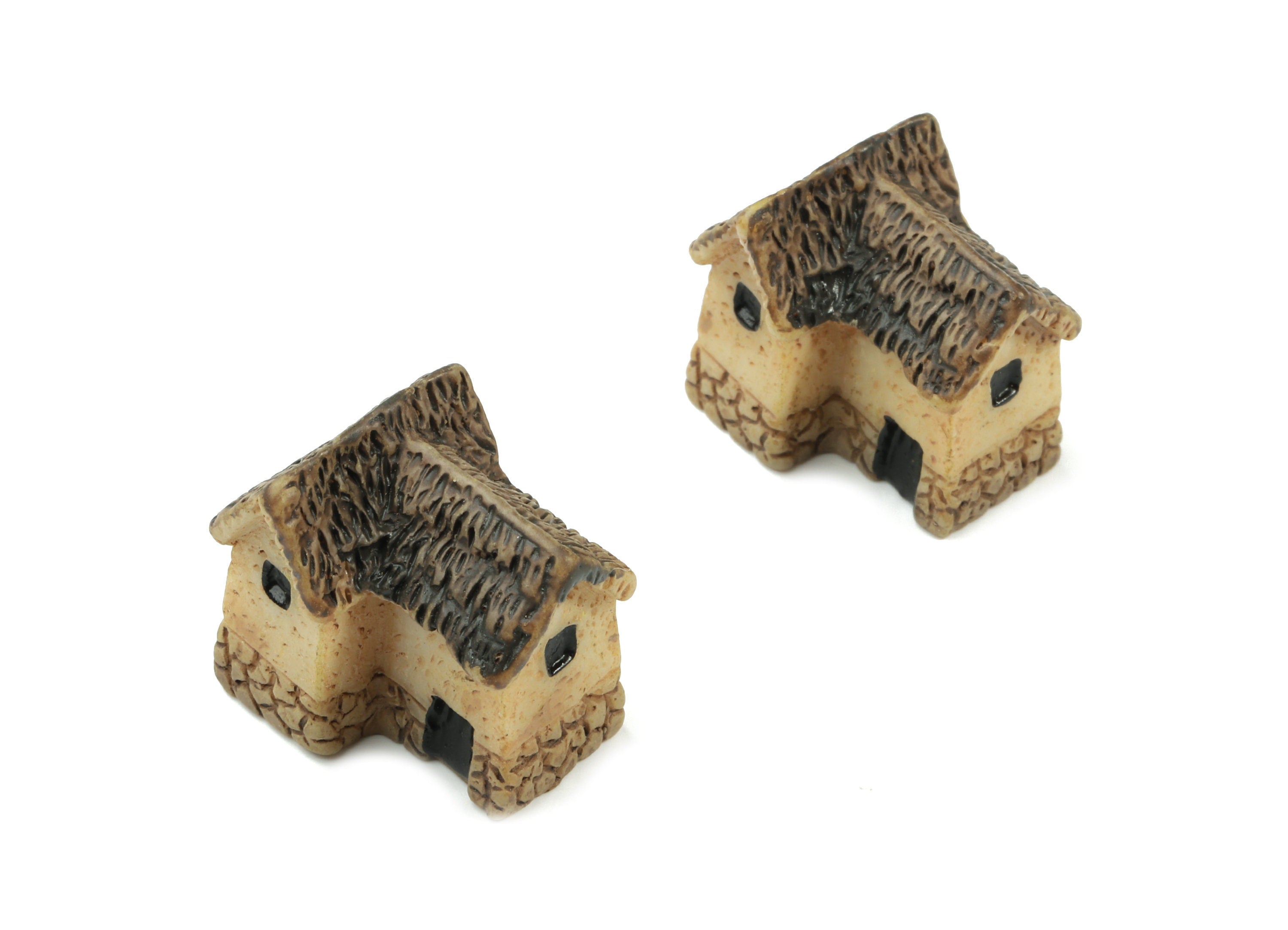 Mini House Terrarium Figurines - Garden Decor Miniatures - Micro Landscape Home Ornaments  - Resin Craft - 21.38x19.26x15.72mm - RC1130 - DOMEDBAZAAR