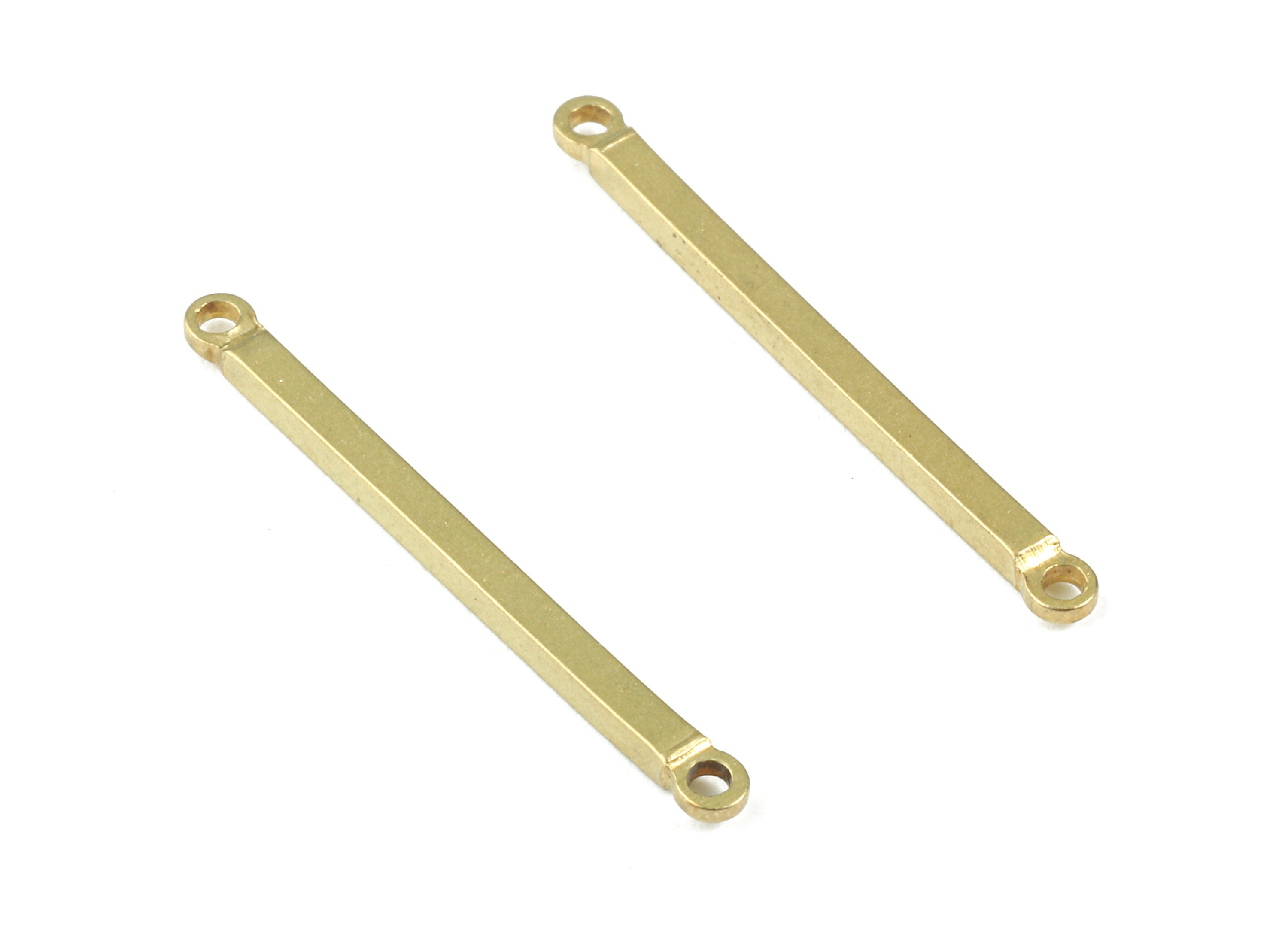 Brass Stick Connectors - Raw Brass Stick Pendant Necklace - Brass Connector Charms - 2 Holes - Jewelry Supplies - 25.12x1.53x1.48mm - PP2972 - DOMEDBAZAAR