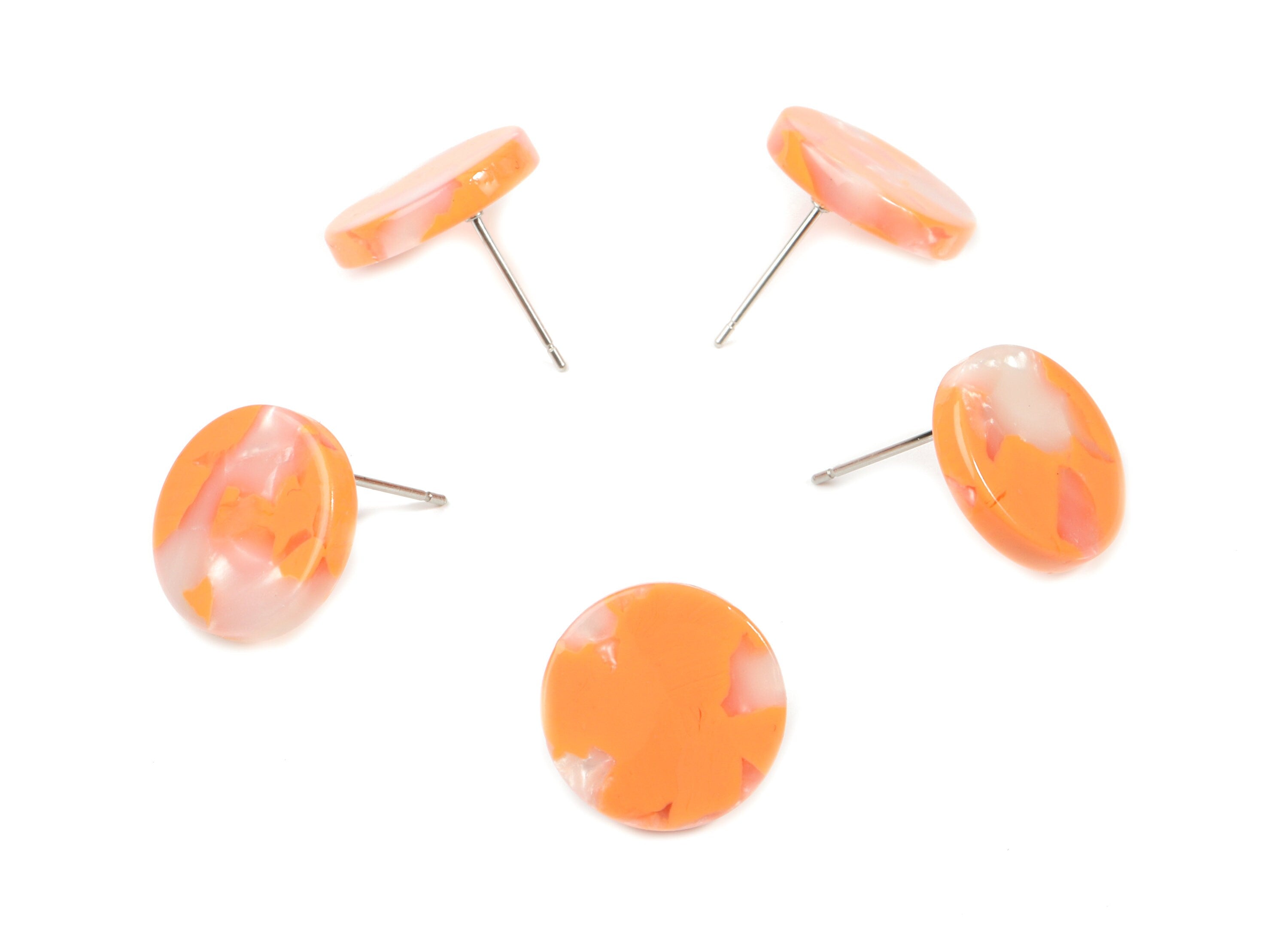 Acetate Mini Round Earring Stud - Circle Earring Post - Earring Post - Jewelry Supplies - Color Code: A39 - 14.75x14.75x2.8mm - AC1812-A39 - DOMEDBAZAAR