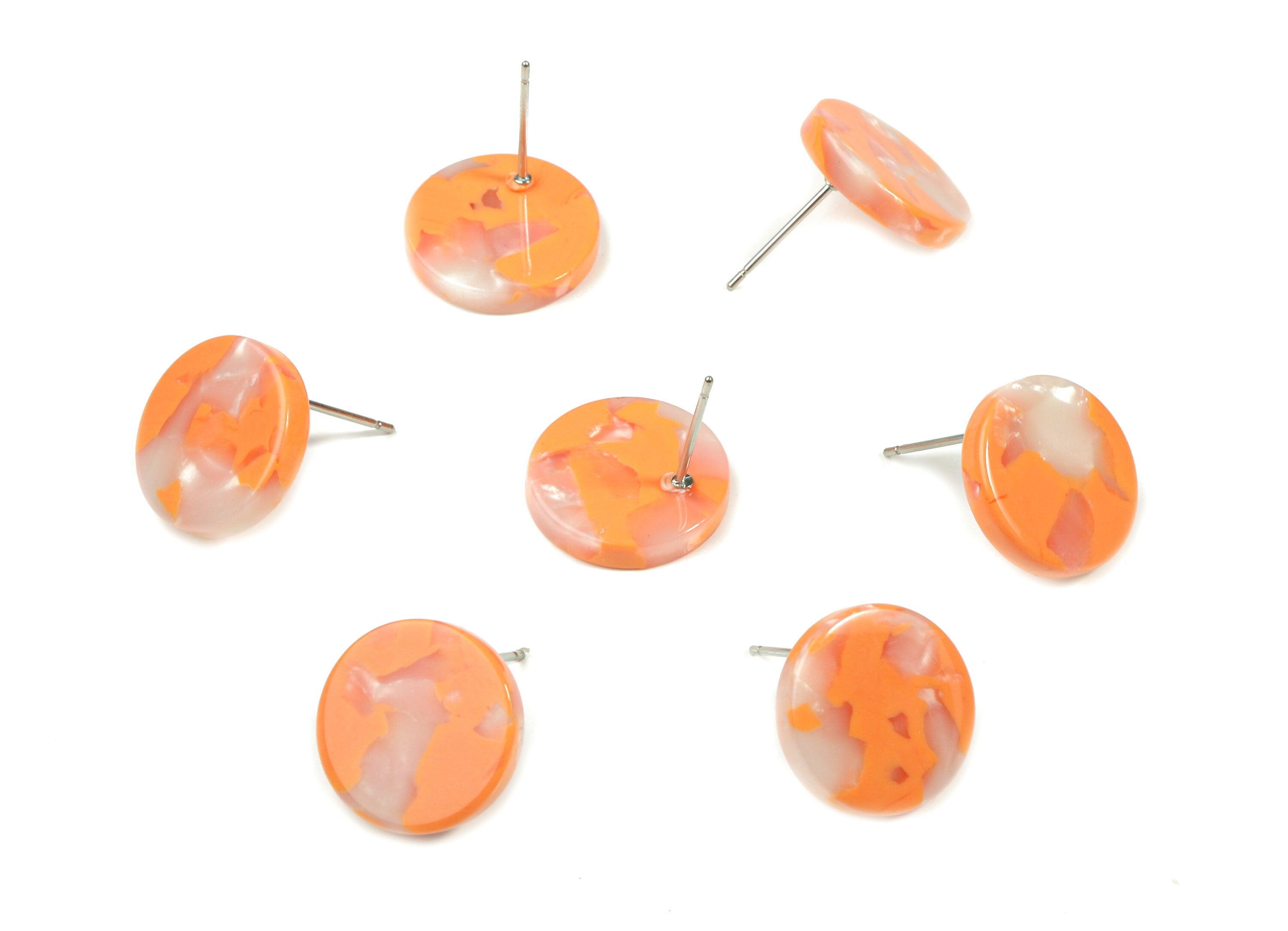Acetate Mini Round Earring Stud - Circle Earring Post - Earring Post - Jewelry Supplies - Color Code: A39 - 14.75x14.75x2.8mm - AC1812-A39 - DOMEDBAZAAR