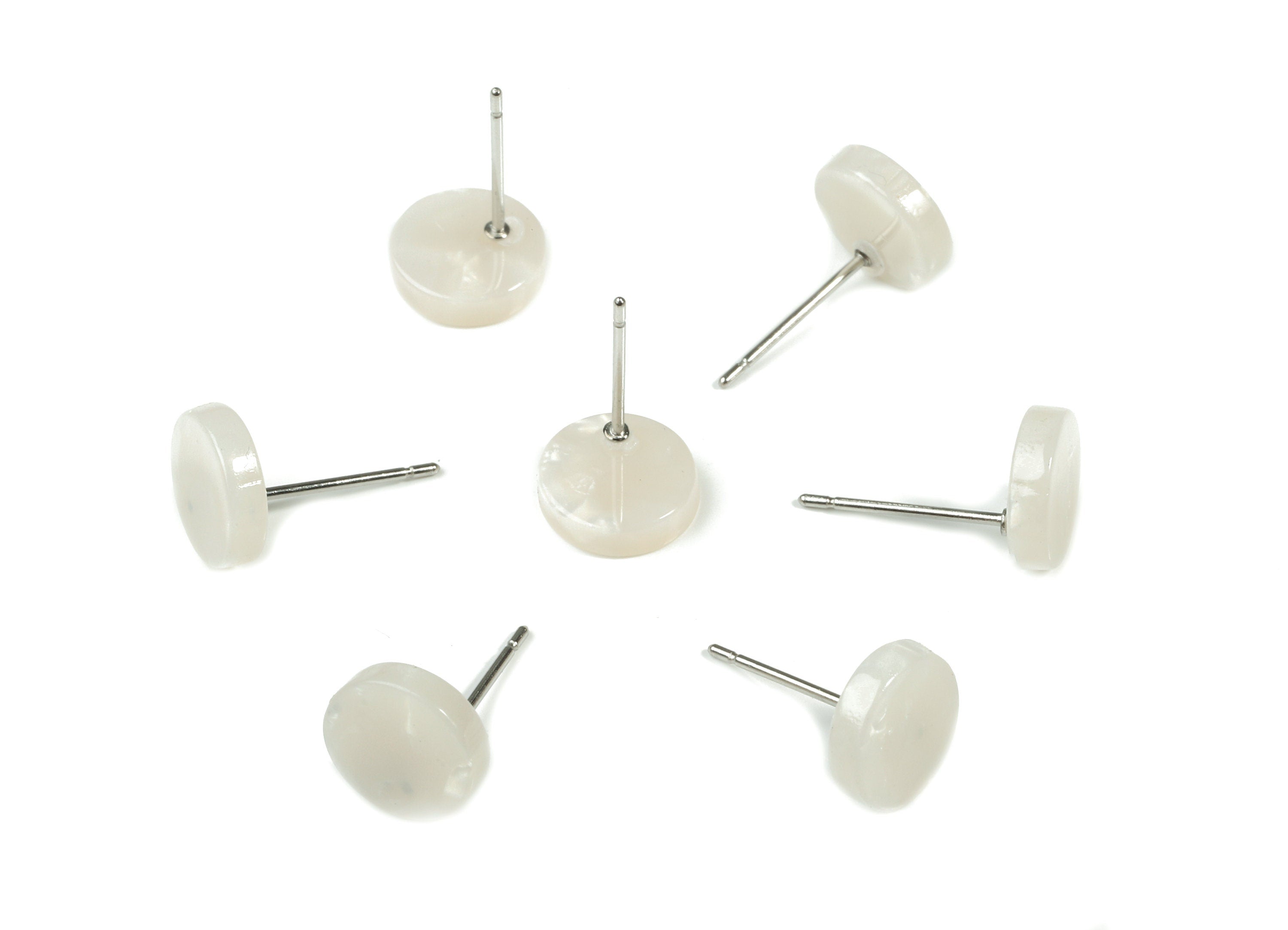 Acetate Mini Round Earring Stud - Circle Earring Post - Earring Post - Jewelry Supplies - Color Code: A12 - 8.63x8.63x2.32mm - AC1715-A12 - DOMEDBAZAAR