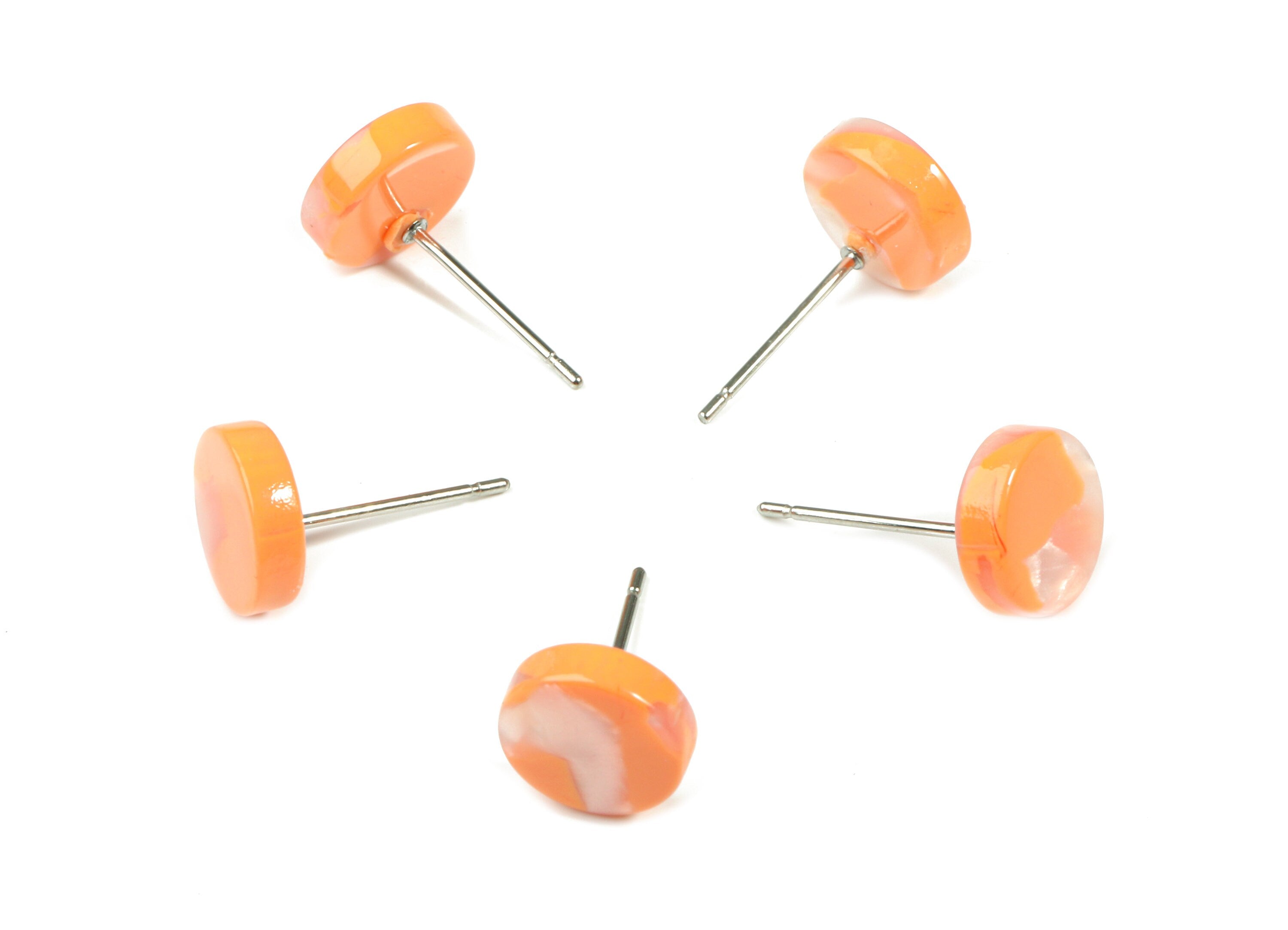 Acetate Mini Round Earring Stud - Circle Earring Post - Earring Post - Jewelry Supplies - Color Code: A39 - 8.66x8.66x2.67mm - AC1715-A39 - DOMEDBAZAAR