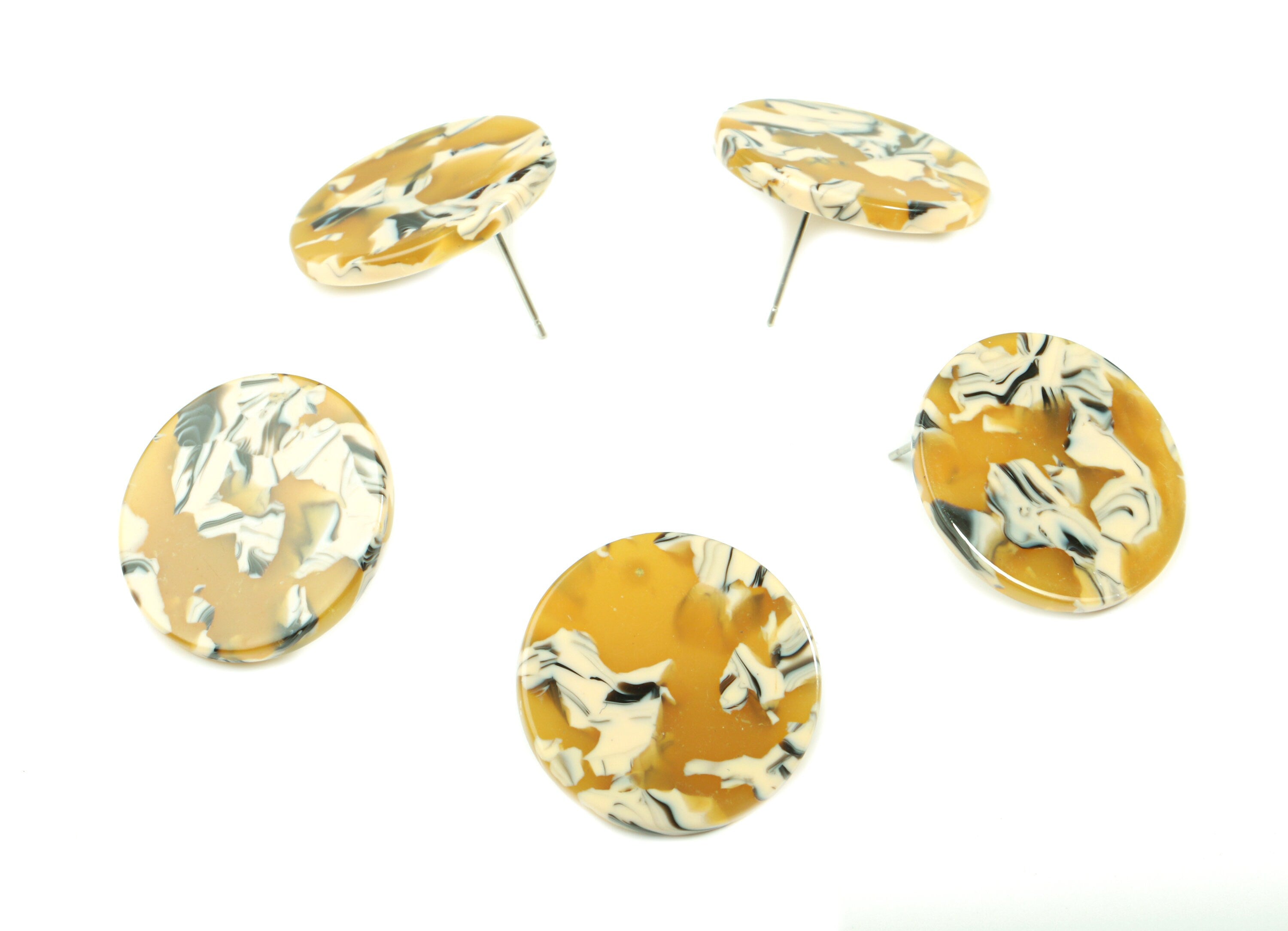Acetate Round Earring Stud - Circle Earring Post - Earring Post - Jewelry Supplies - Color Code: A14- 24.77x24.77x2.54mm - AC1813-A14 - DOMEDBAZAAR