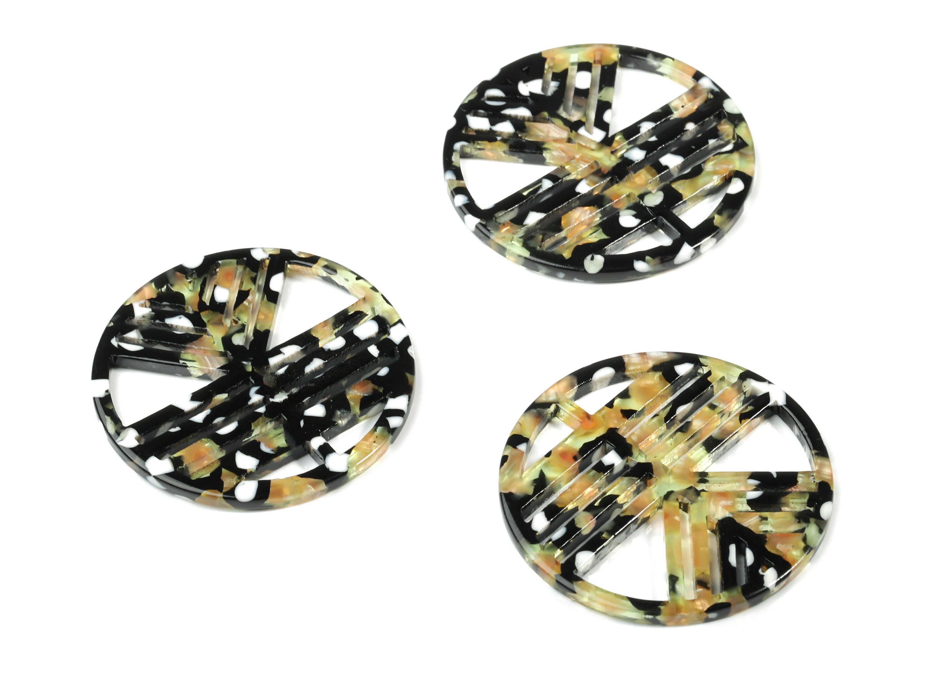 Acetate Geometric Charms - Round Earring Charm - Earring Findings - Jewelry Supplies - Color Code:A193 - 39.37x39.37x2.68mm - AC1820-A193 - DOMEDBAZAAR
