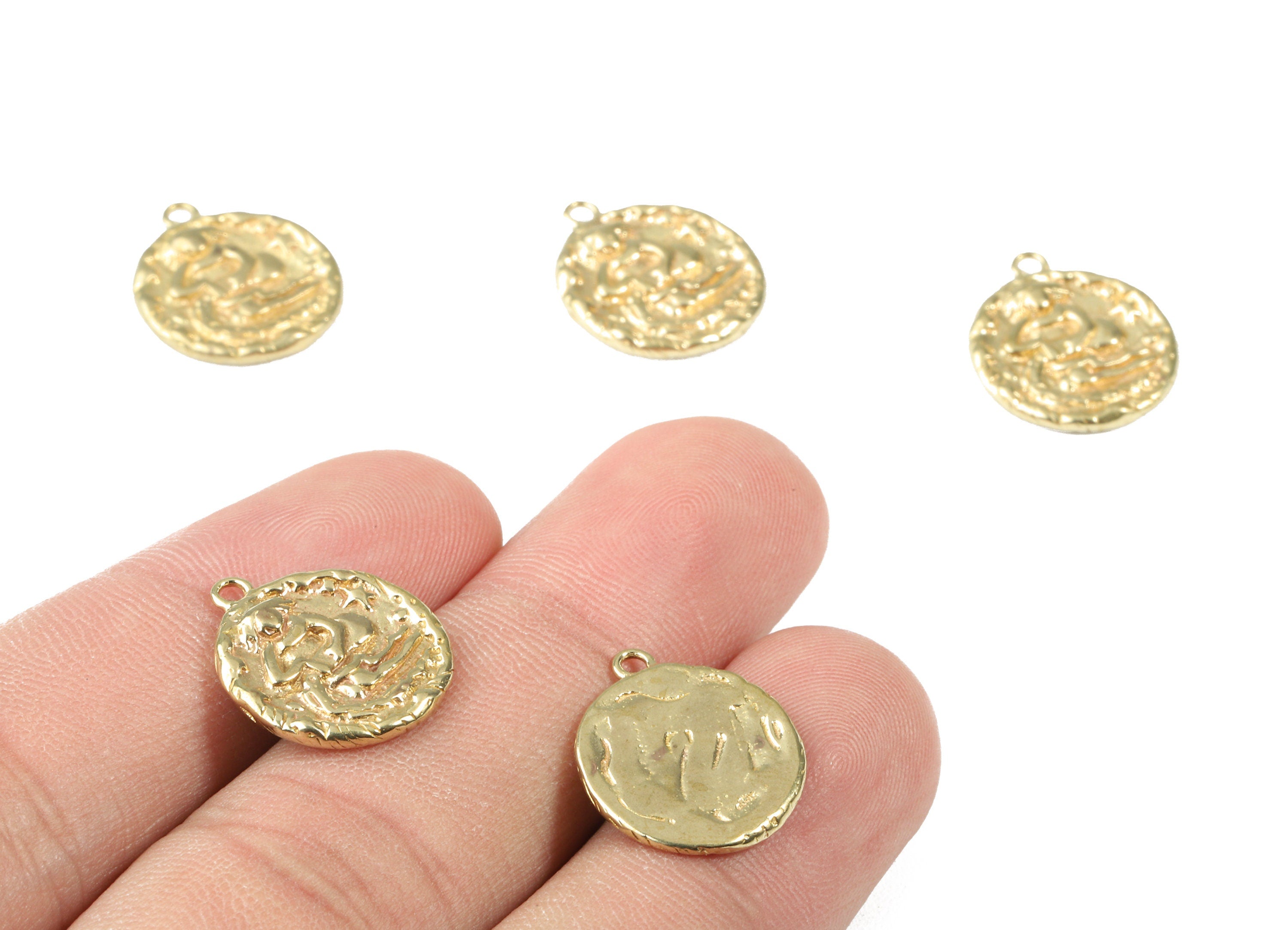 Brass Aquarius Earring Charms - Raw Brass Horoscopes Pendant and Necklace - Earring Finding - Jewelry Supplies - 16.59x14.39x2.25mm - PP2992 - DOMEDBAZAAR