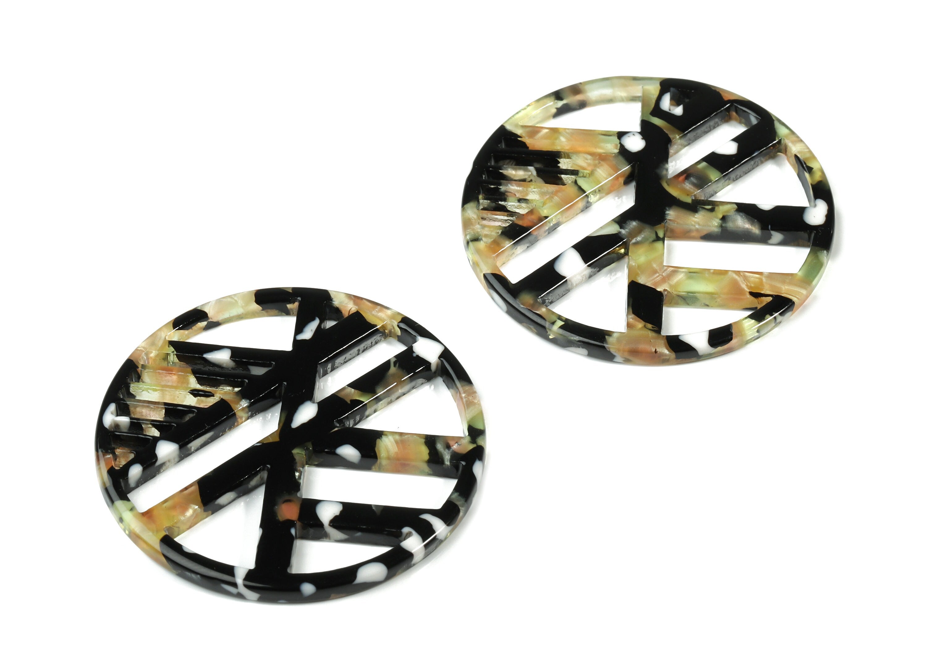Acetate Geometric Charms - Round Earring Charm - Earring Findings - Jewelry Supplies - Color Code:A193 - 39.38x39.38x2.64mm - AC1819-A193 - DOMEDBAZAAR
