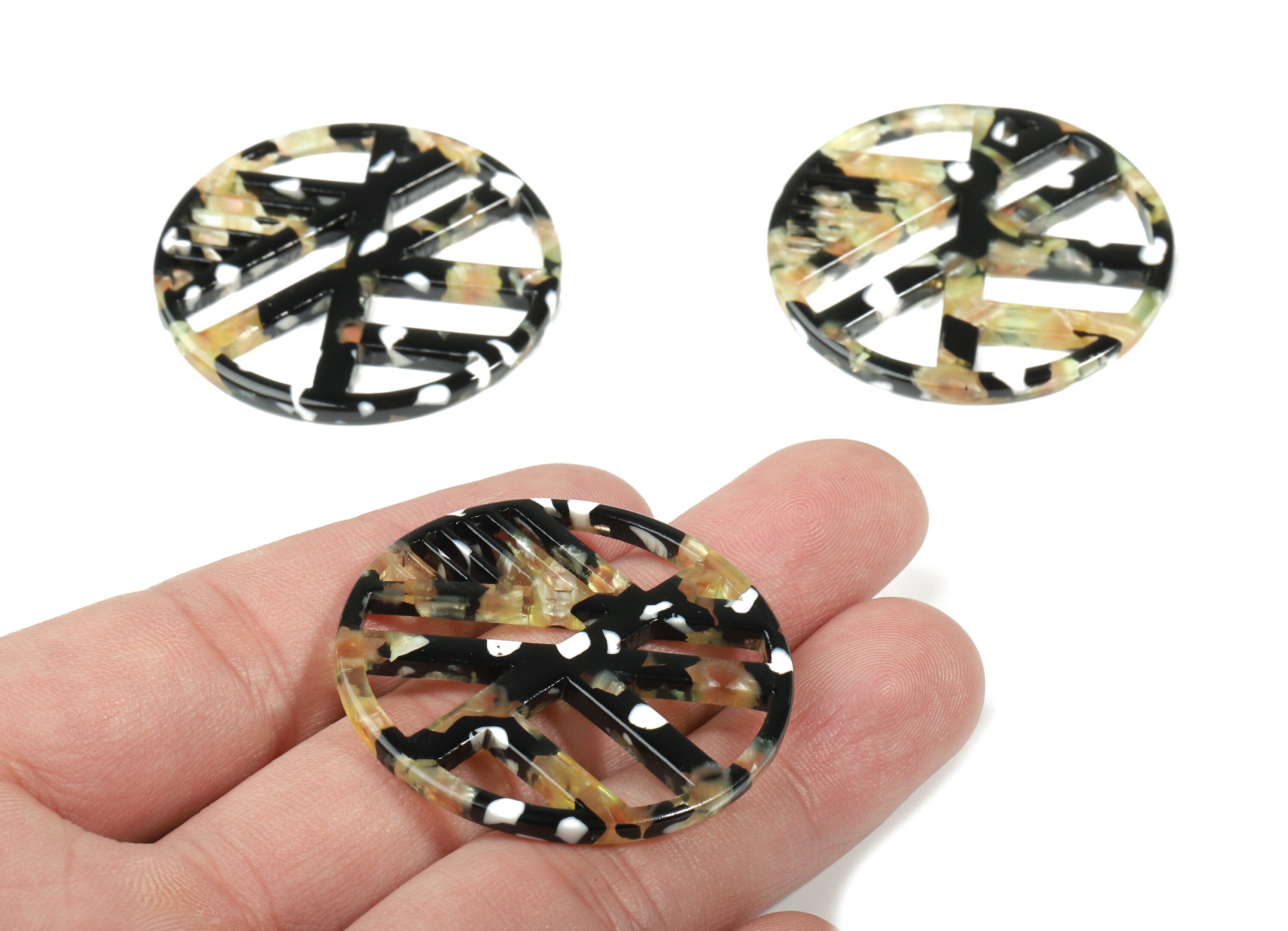 Acetate Geometric Charms - Round Earring Charm - Earring Findings - Jewelry Supplies - Color Code:A193 - 39.38x39.38x2.64mm - AC1819-A193 - DOMEDBAZAAR