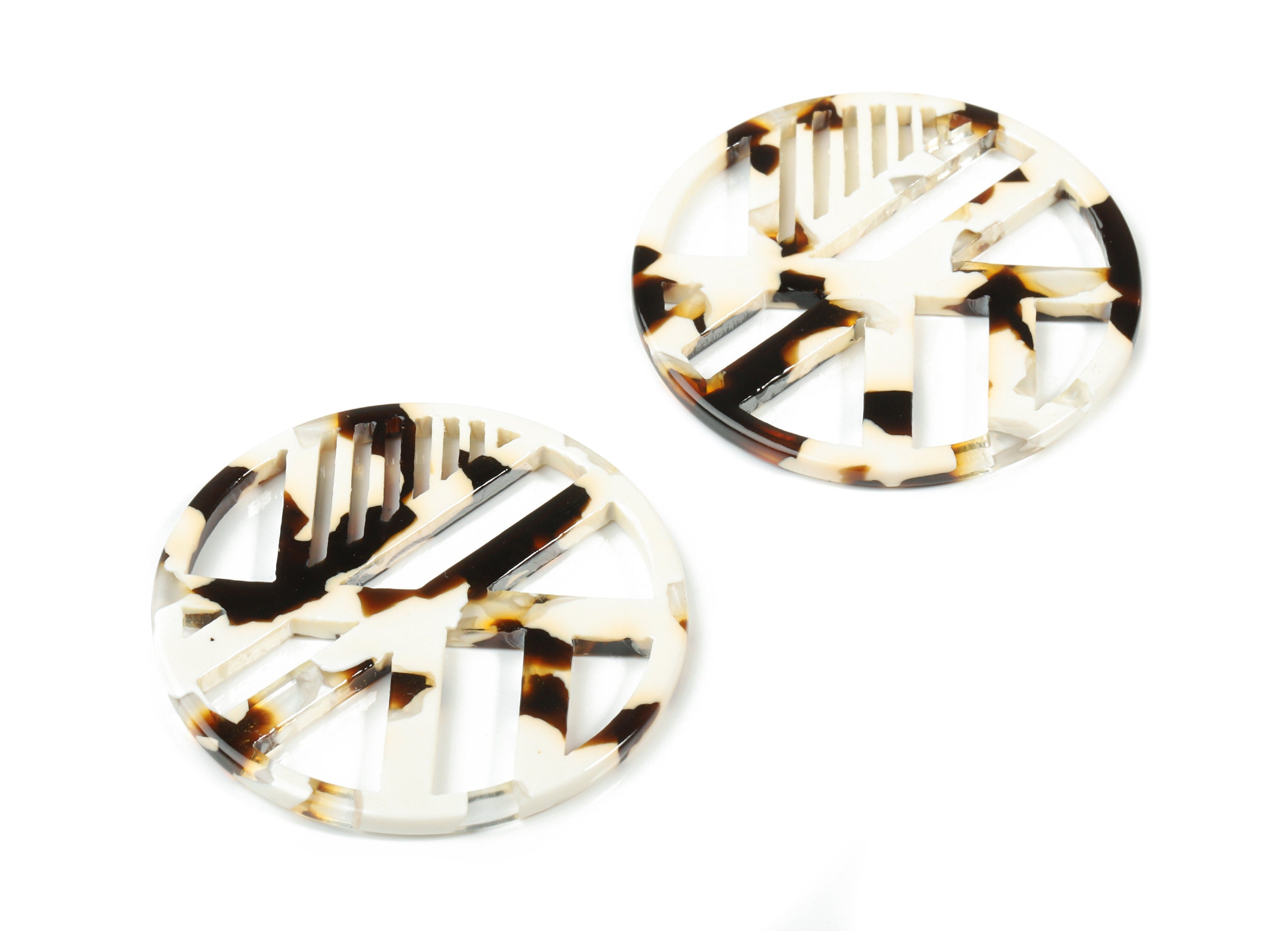 Acetate Geometric Charms - Round Earring Charm - Earring Findings - Jewelry Supplies - Color Code:A257 - 39.32x39.32x2.56mm - AC1819-A257 - DOMEDBAZAAR