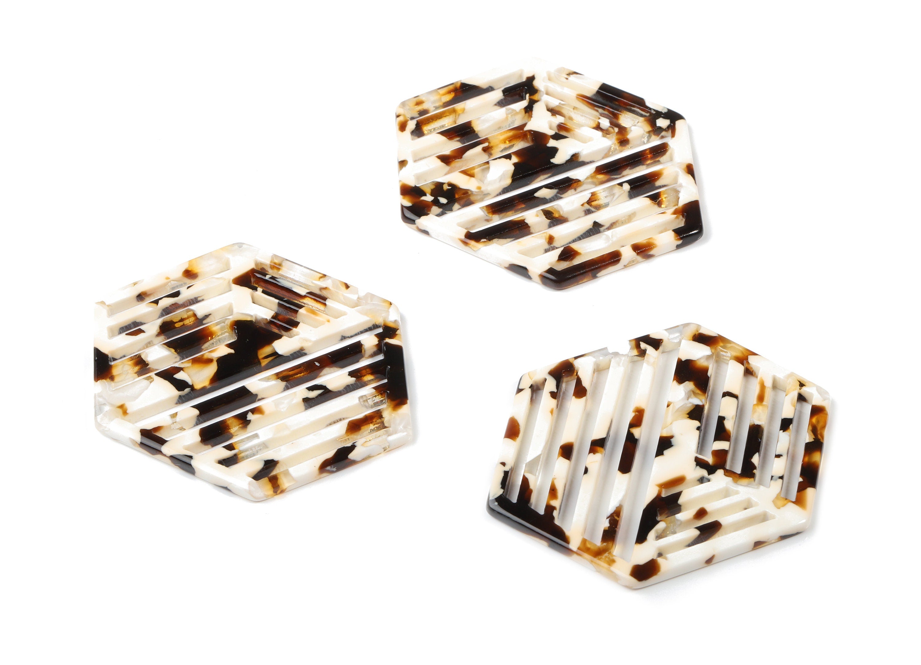 Acetate Hexagon Earring Charm - Hexagon Pendant - Earring  Findings - Jewelry Supplies - Color Code:A257 - 52.06x39.3x2.59mm - AC1822-A257 - DOMEDBAZAAR
