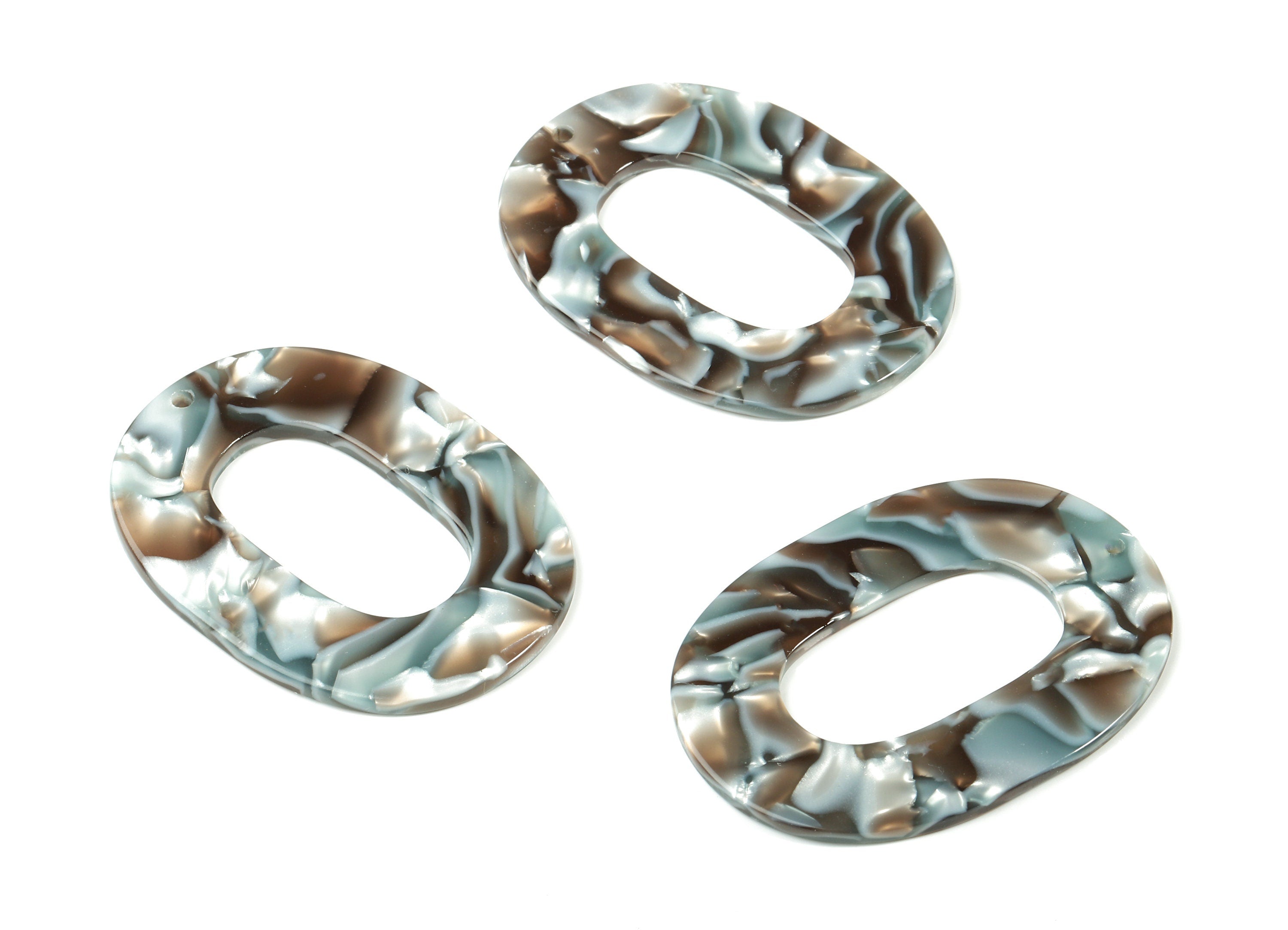 Acetate Oval Charms - Oval Earrings and Pendant - Earring Findings - Jewelry Supplies - Color Code: A22 - 46.7x34.3x2.28mm - AC1065-A22 - DOMEDBAZAAR