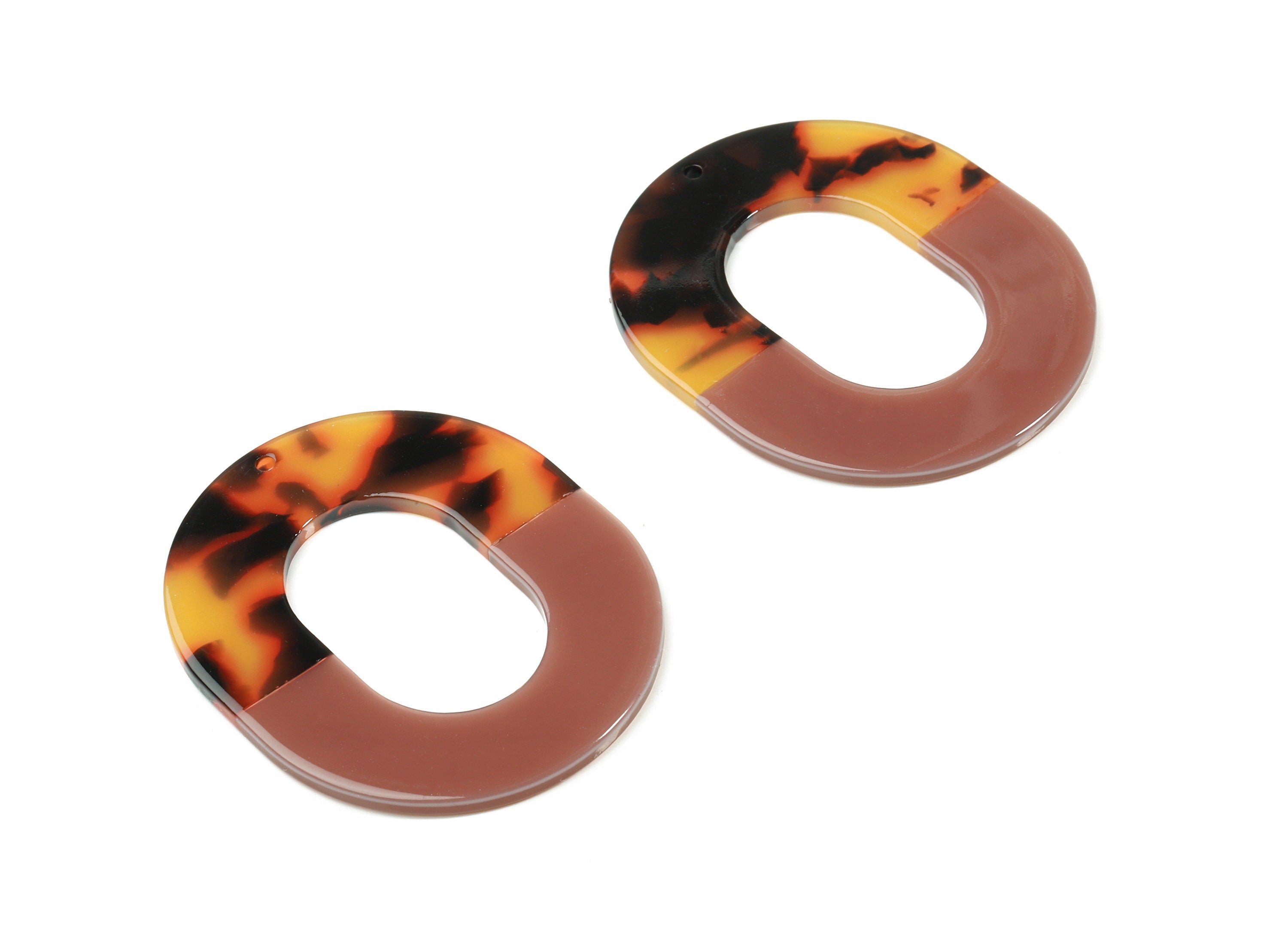 Acetate Oval Charms - Oval Earrings and Pendant - Earring Findings - Jewelry Supplies - Color Code: A02 - 50.2x41.68x2.62mm - AC1236C - DOMEDBAZAAR