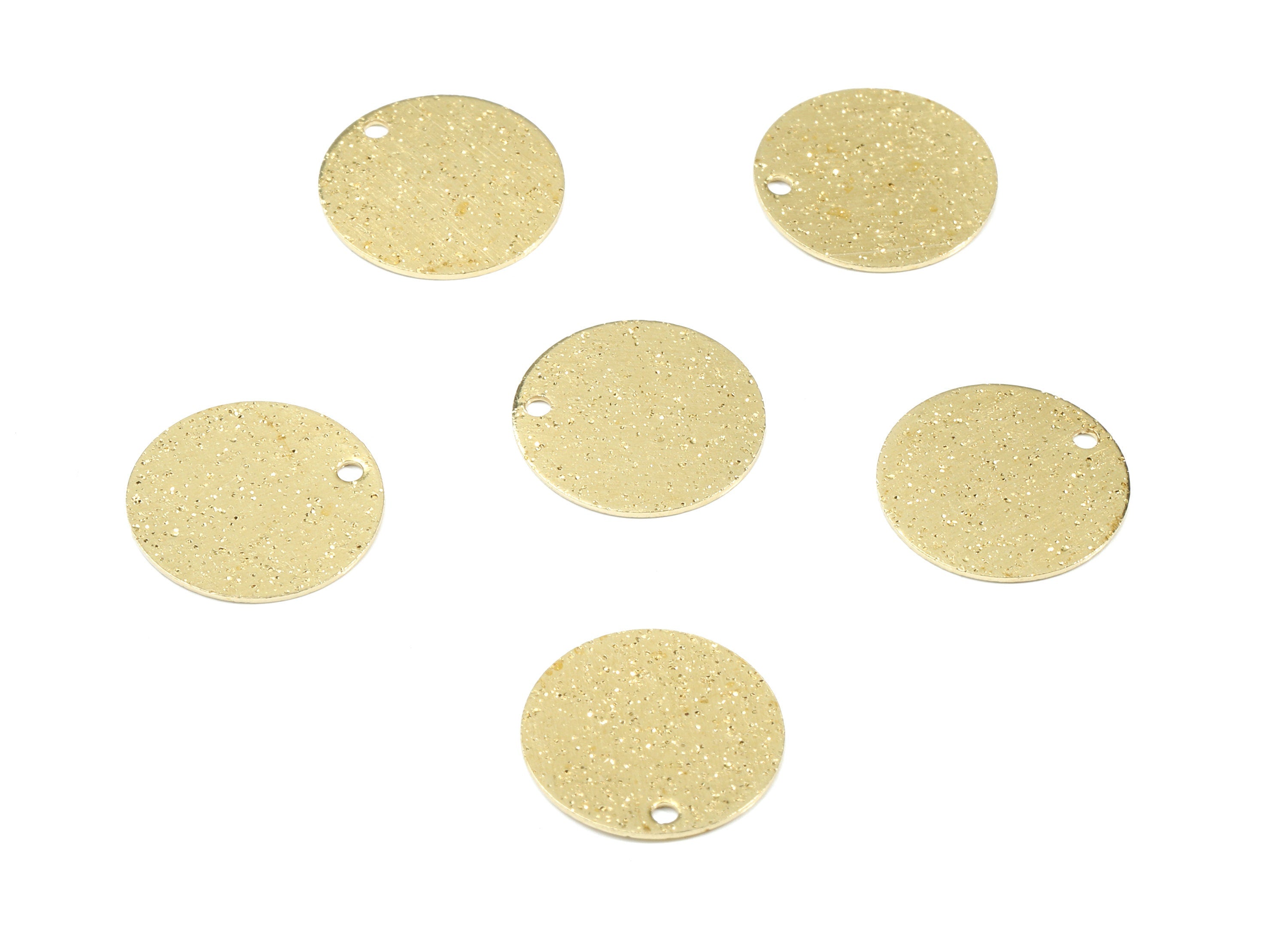 Raw Brass Coin  Pendant - Patterned Brass Round Earring Charms - Earring Findings - Jewelry Supplies - 15x15x0.55mm - PP3122 - DOMEDBAZAAR