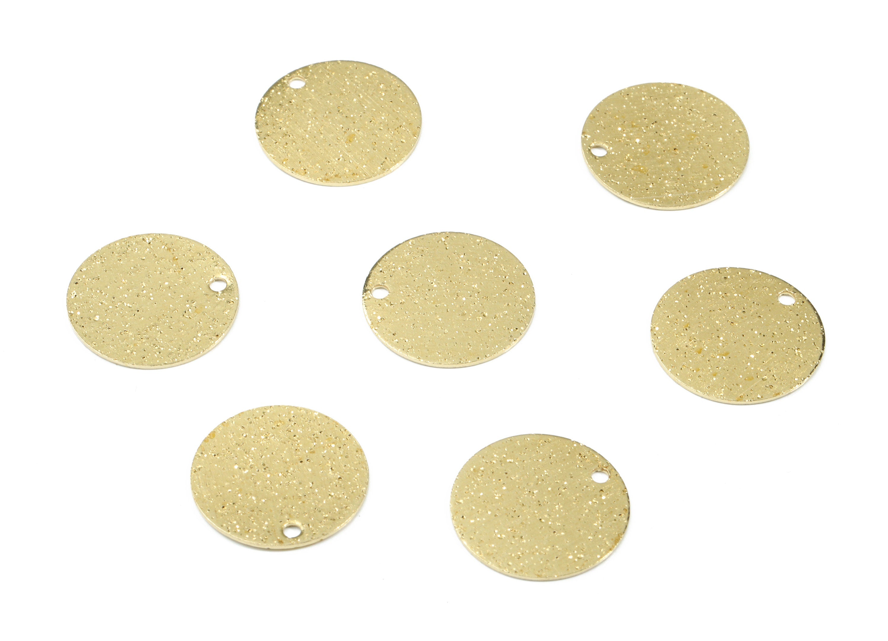 Raw Brass Coin  Pendant - Patterned Brass Round Earring Charms - Earring Findings - Jewelry Supplies - 15x15x0.55mm - PP3122 - DOMEDBAZAAR
