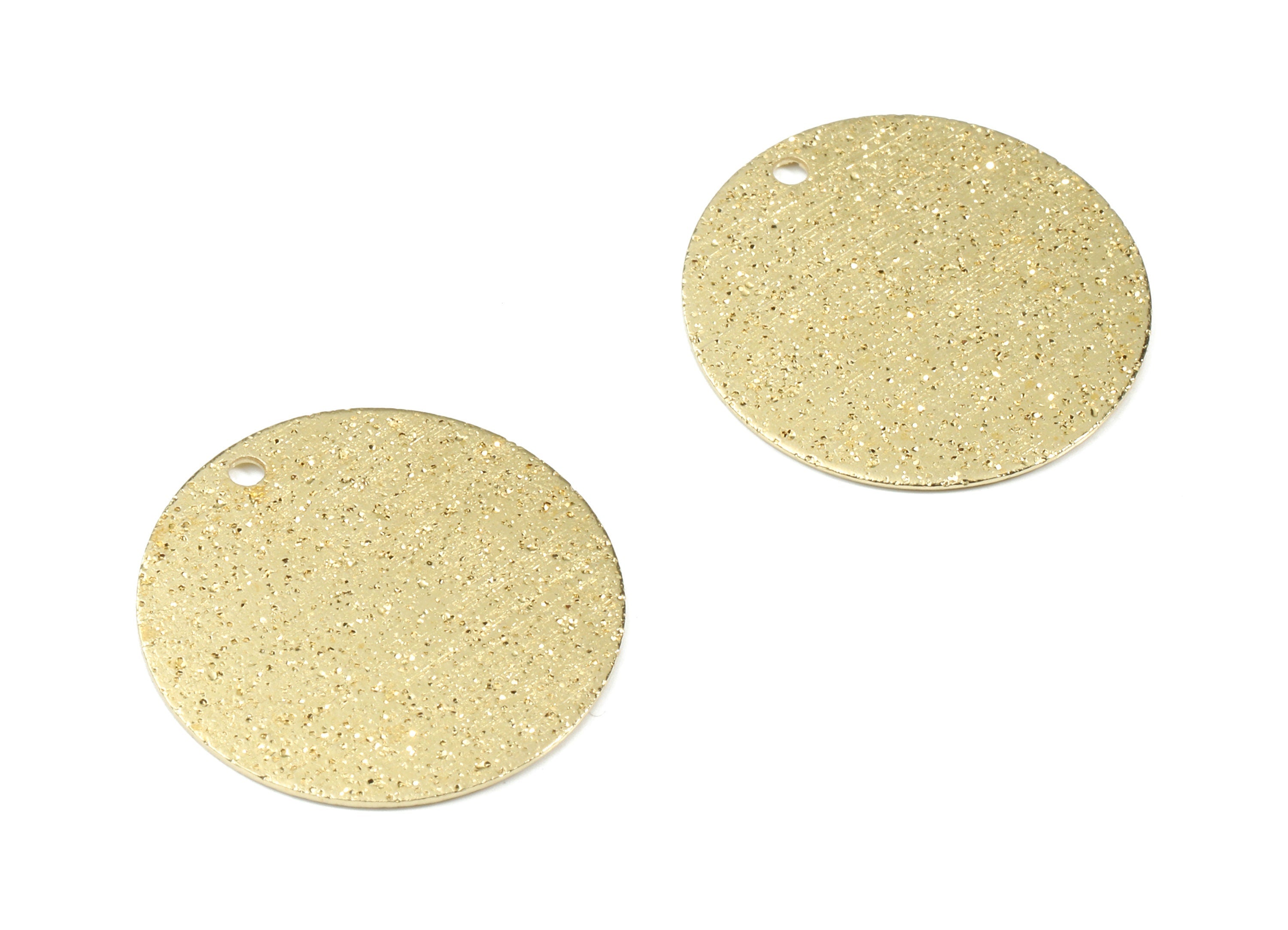 Raw Brass Coin  Pendant - Patterned Brass Round Earring Charms - Earring Findings - Jewelry Supplies - 20x20x0.6mm - PP3123 - DOMEDBAZAAR