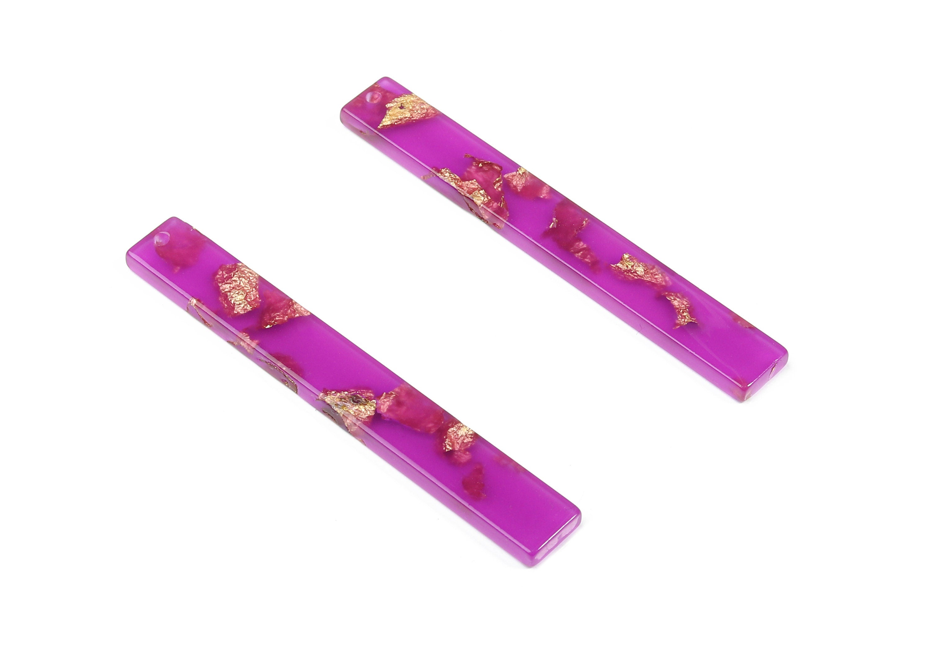 Acrylic Long Stick Charms - Bar Earrings and Pendant - Earring Findings  - Color Code: A443 - 59.88x7.83x2.73mm - AC1049-A443 - DOMEDBAZAAR