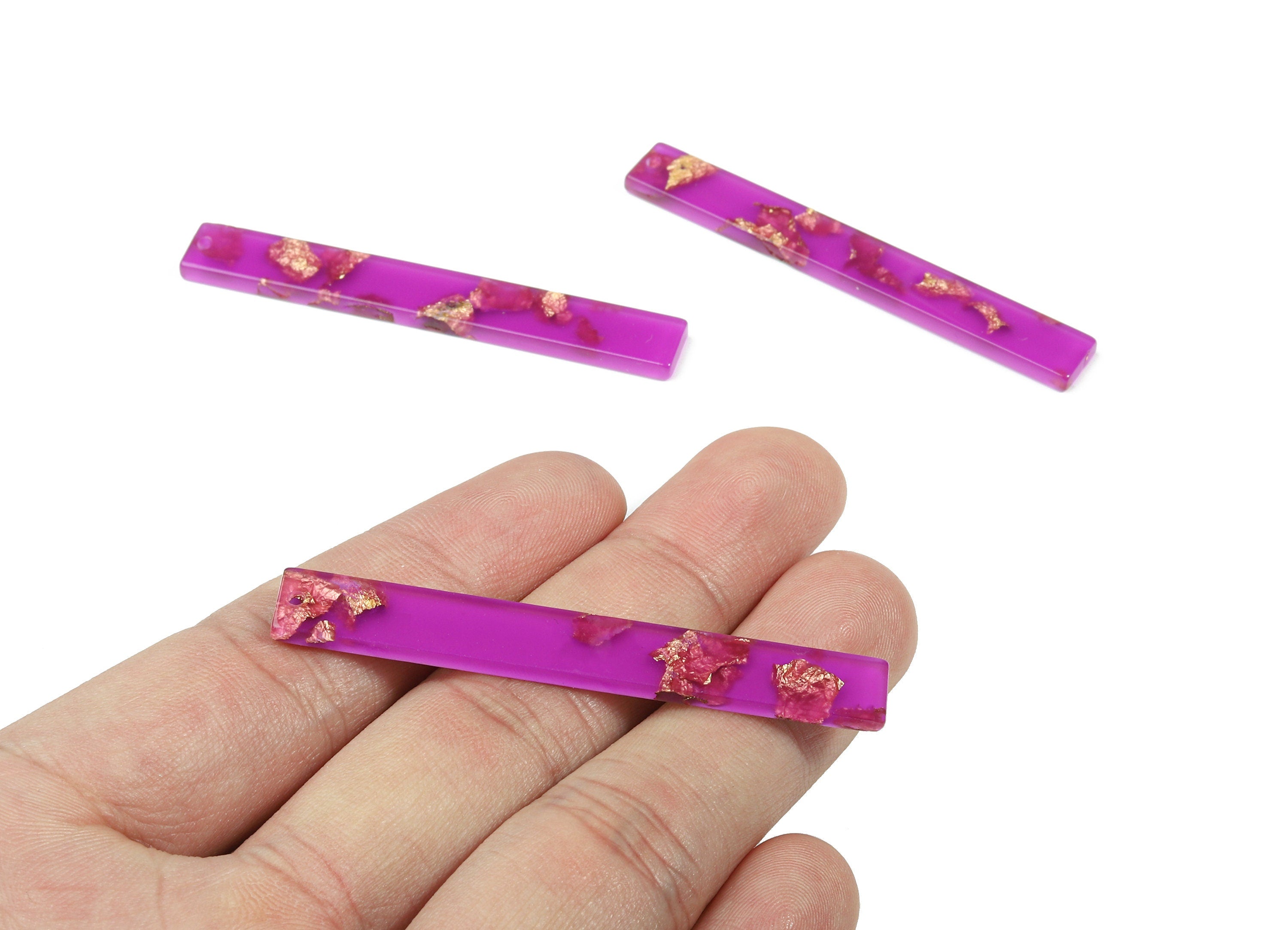 Acrylic Long Stick Charms - Bar Earrings and Pendant - Earring Findings  - Color Code: A443 - 59.88x7.83x2.73mm - AC1049-A443 - DOMEDBAZAAR