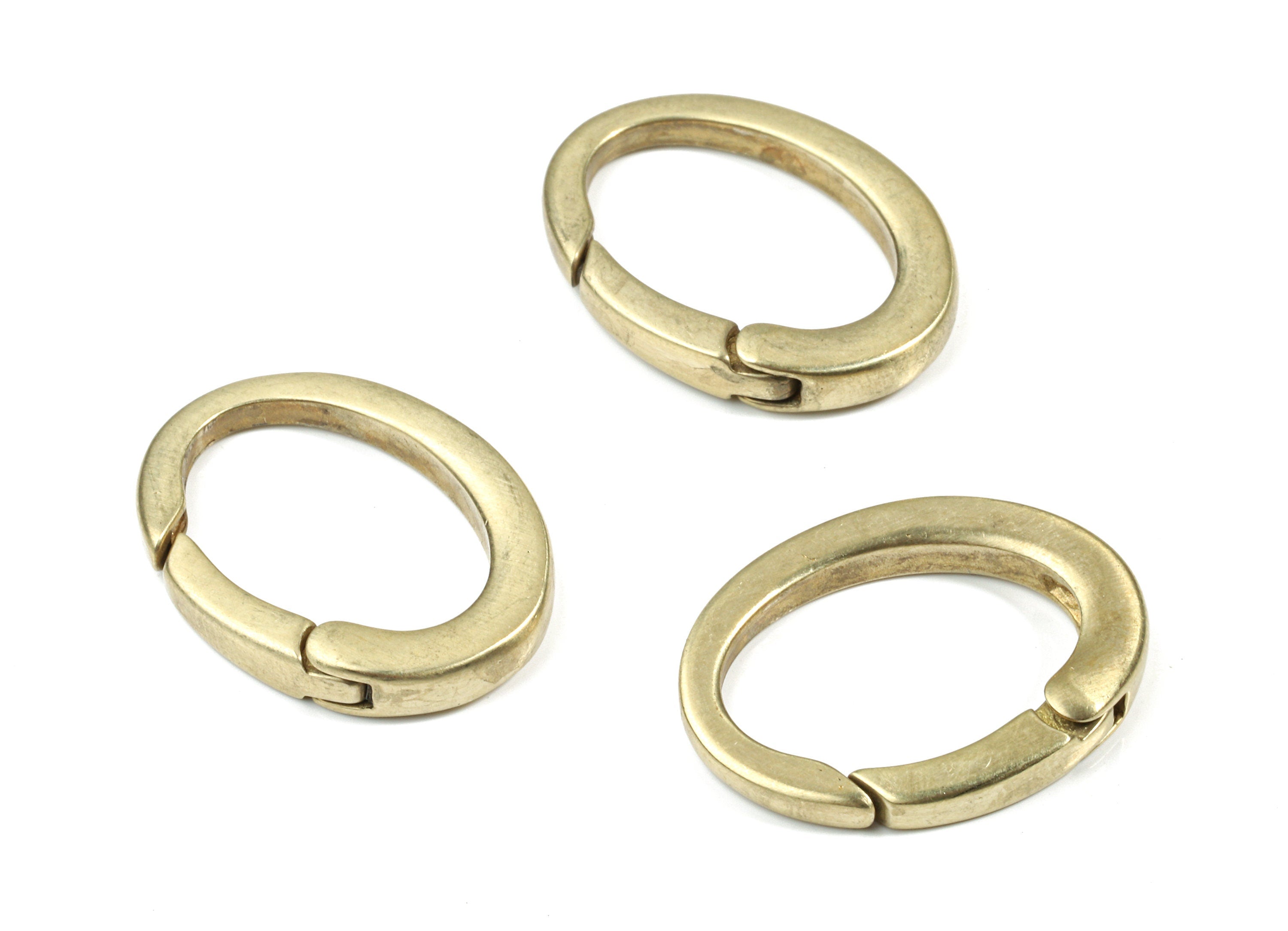Brass Spring Clasps - Raw Brass Oval Ring - Open Spring Clasp - Clasps Findings - Jewelry Supplies - 23.51x17.58x2.08mm - PP3127 - DOMEDBAZAAR