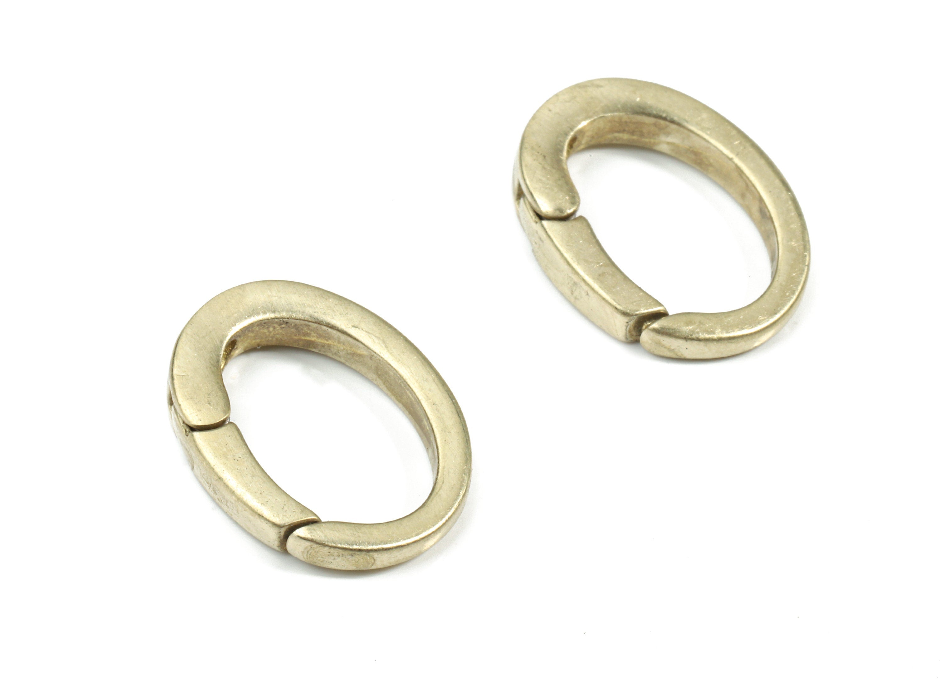Brass Spring Clasps - Raw Brass Oval Ring - Open Spring Clasp - Clasps Findings - Jewelry Supplies - 17.79x13.16x2.26mm - PP3128 - DOMEDBAZAAR