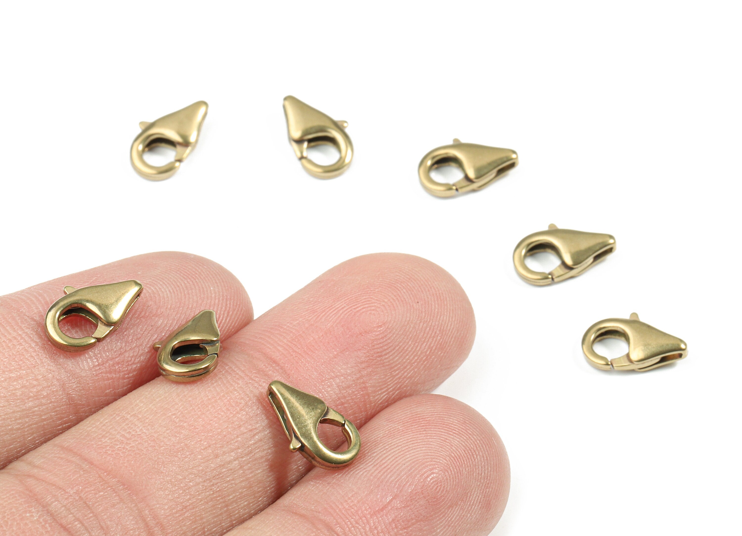 Brass Lobster Claw Clasp - Raw Brass Parrot Clasps - Lobster Clasps - Jewelry Supplies - 10.96x6.76x2.96mm - PP3136 - DOMEDBAZAAR