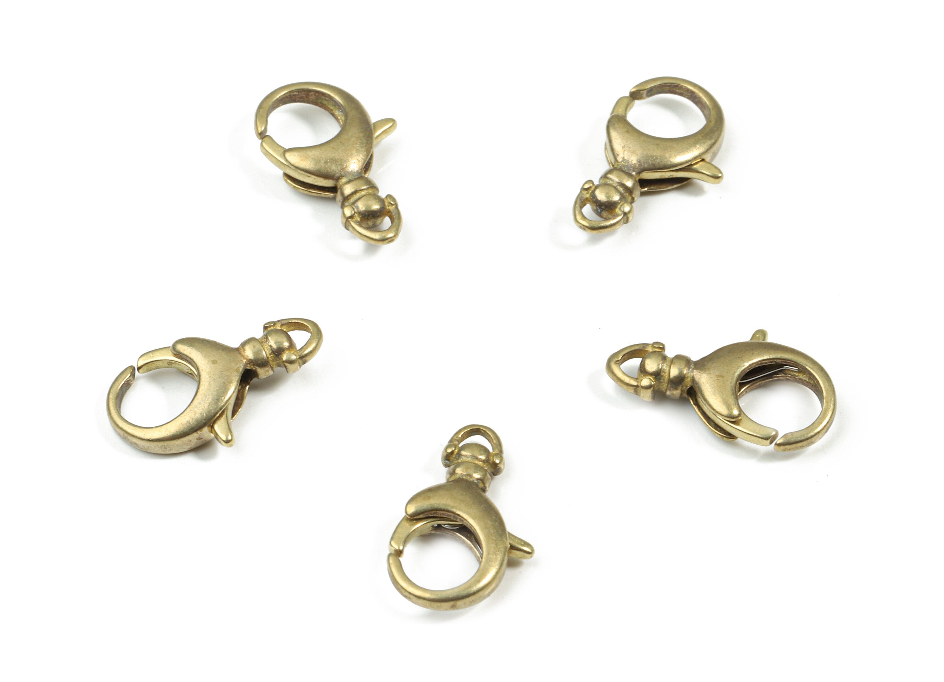 Brass Lobster Claw Clasp - Raw Brass Parrot Clasps - Lobster Clasps - Jewelry Supplies - 13.98x7.9x2.96mm - PP3134 - DOMEDBAZAAR