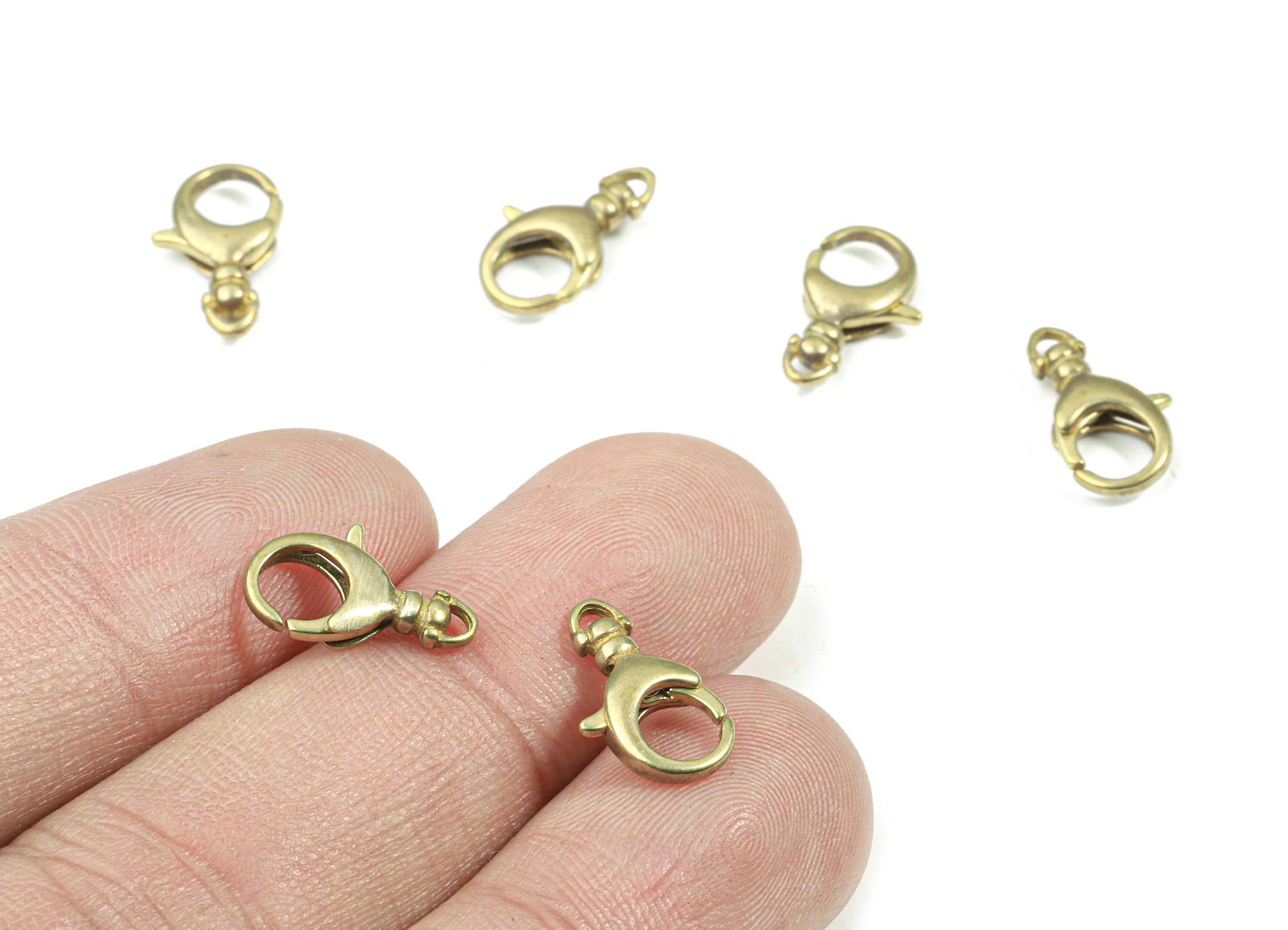 Brass Lobster Claw Clasp - Raw Brass Parrot Clasps - Lobster Clasps - Jewelry Supplies - 13.98x7.9x2.96mm - PP3134 - DOMEDBAZAAR