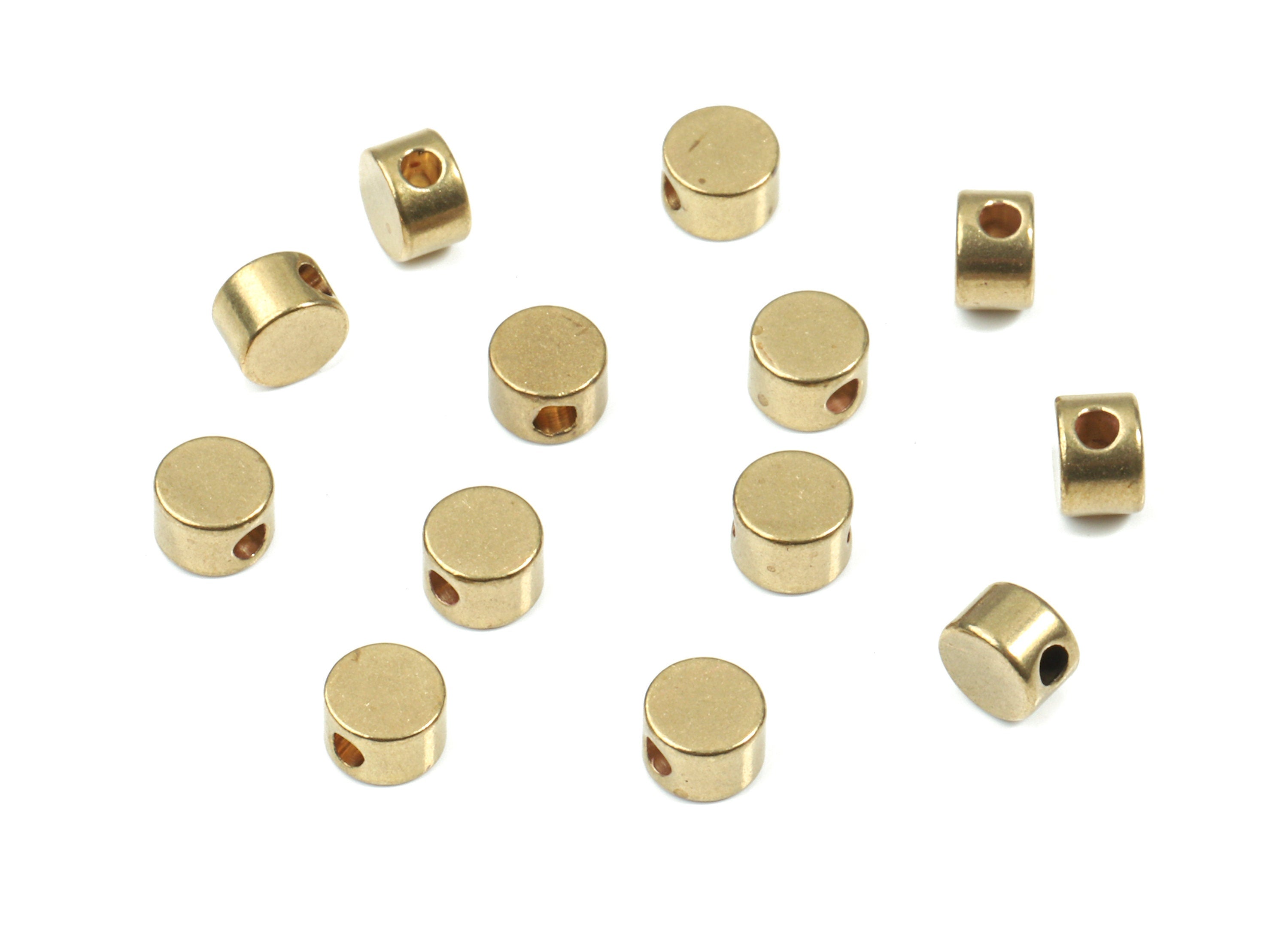 Brass Round Spacer Beads - Raw Brass Round Beads - Spacer Connectors - Earring Findings - Jewelry Supplies - 3.91x3.91x2.73mm - PP3170 - DOMEDBAZAAR