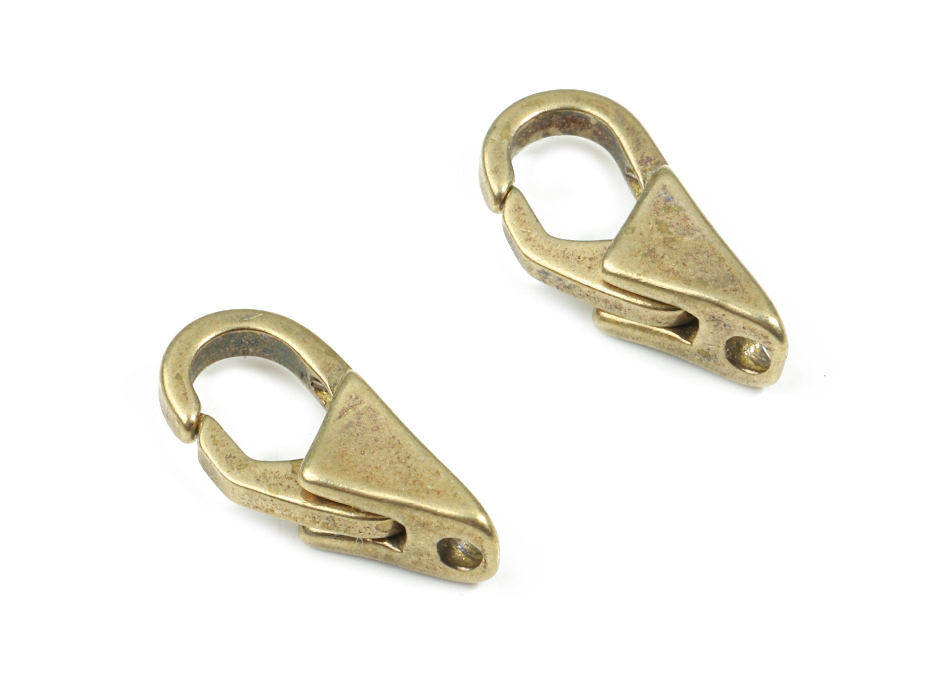 Brass Triangle Parrot Clasp - Raw Brass Lobster Claw Clasps - Lobster Clasps - Jewelry Supplies - 15.34x6.56x4.05mm - PP3132 - DOMEDBAZAAR