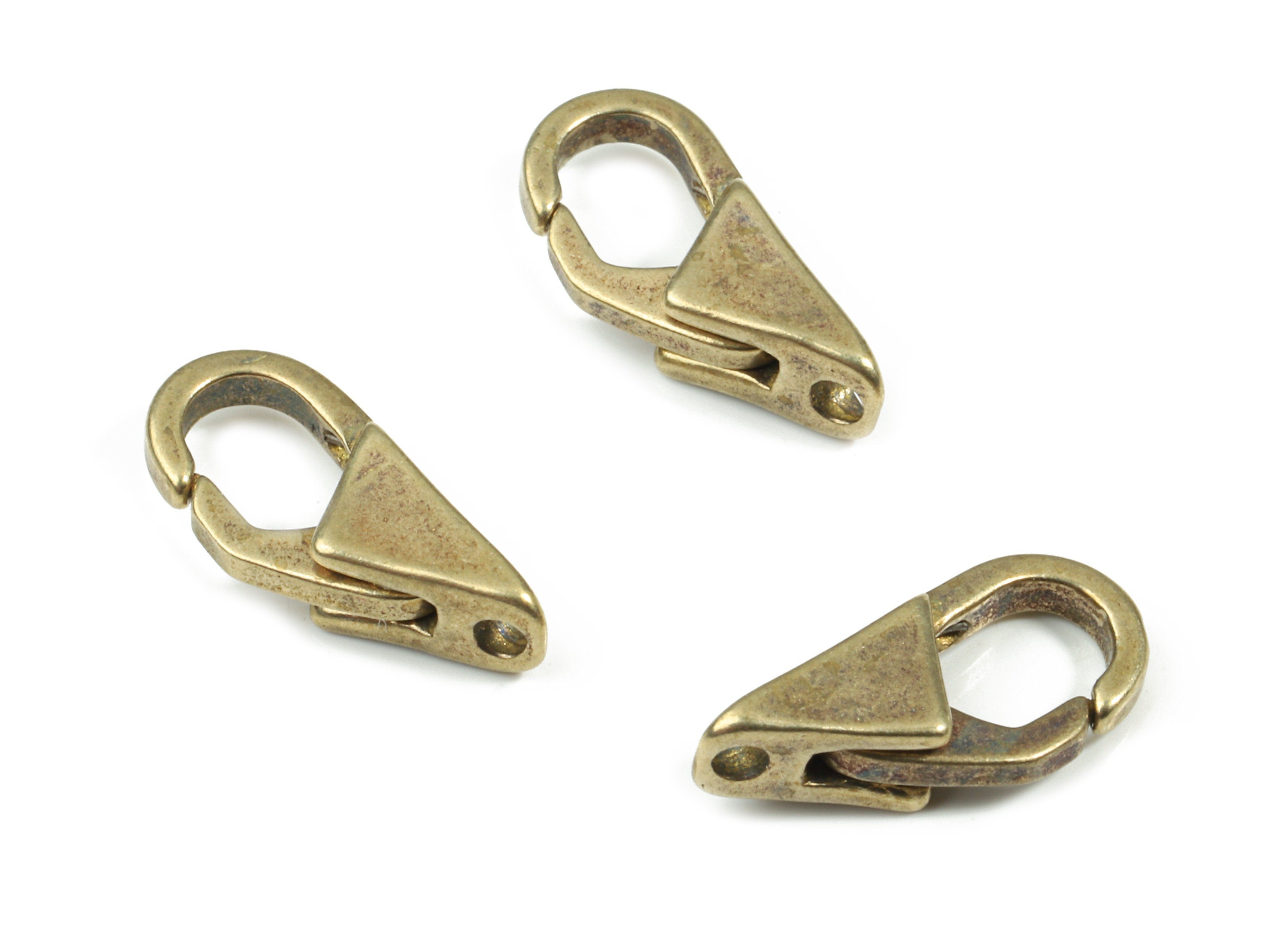 Brass Triangle Parrot Clasp - Raw Brass Lobster Claw Clasps - Lobster Clasps - Jewelry Supplies - 15.34x6.56x4.05mm - PP3132 - DOMEDBAZAAR