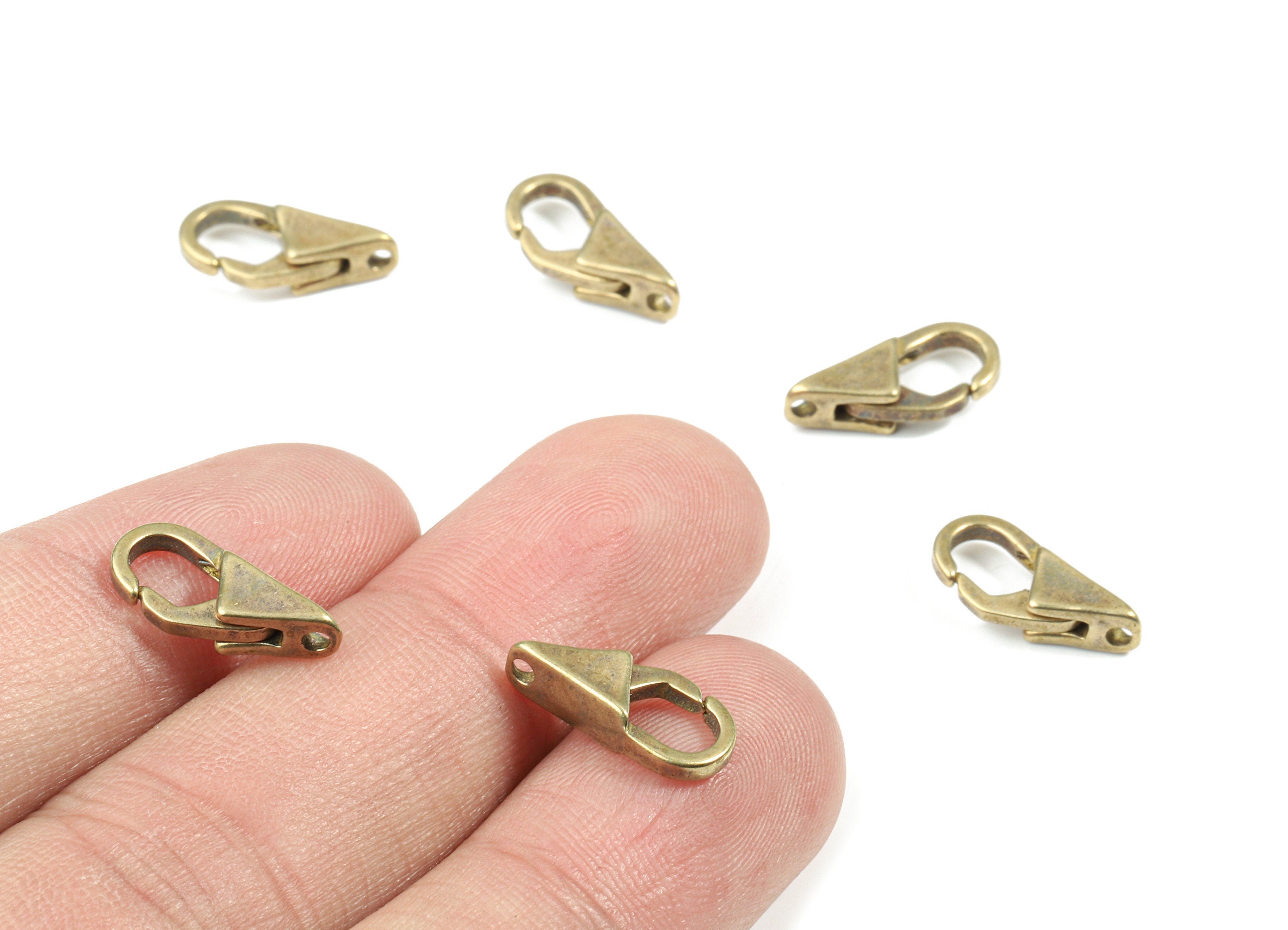 Brass Triangle Parrot Clasp - Raw Brass Lobster Claw Clasps - Lobster Clasps - Jewelry Supplies - 15.34x6.56x4.05mm - PP3132 - DOMEDBAZAAR
