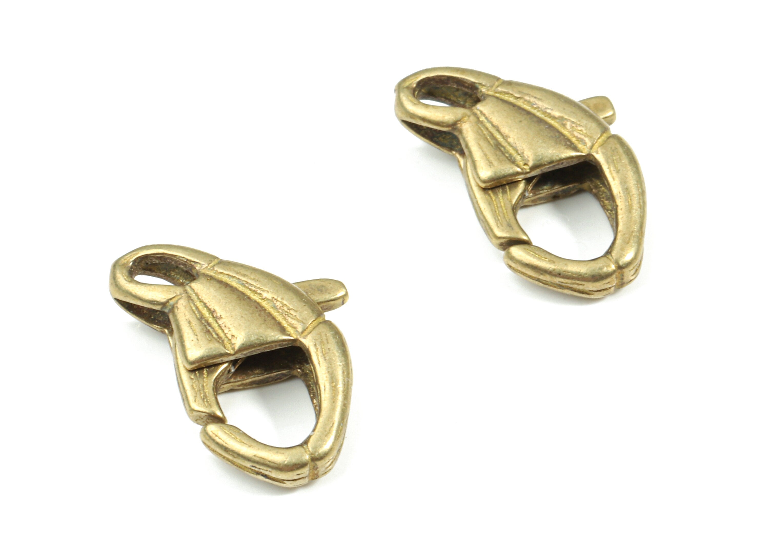 Brass Lobster Claw Clasp - Raw Brass Patterned Parrot Clasps - Lobster Clasps - Jewelry Supplies - 16.06x10.27x4.01mm - PP3133 - DOMEDBAZAAR